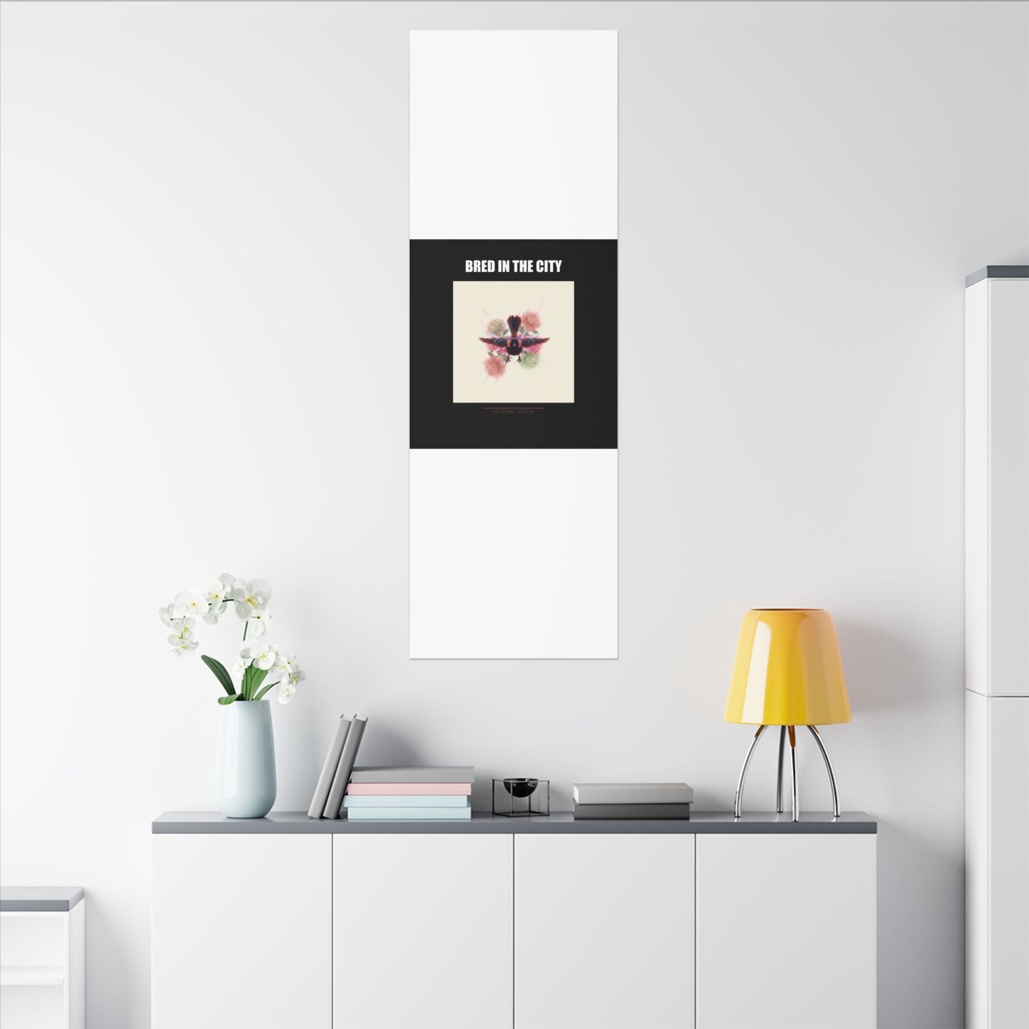 BRED IN THE CITY Flying Bird & Roses Matte Canvas