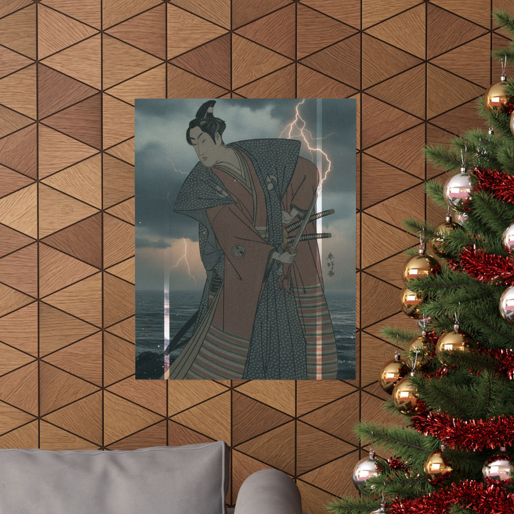 Dramatic Storm — The Third Segawa Kikunojo In The Role Of Oboshi Rikiya — Matte Poster