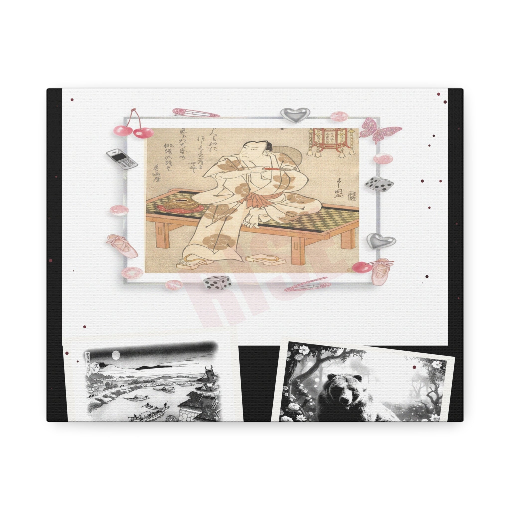 Clothing Collage Wall Art canvas print by Zukkay