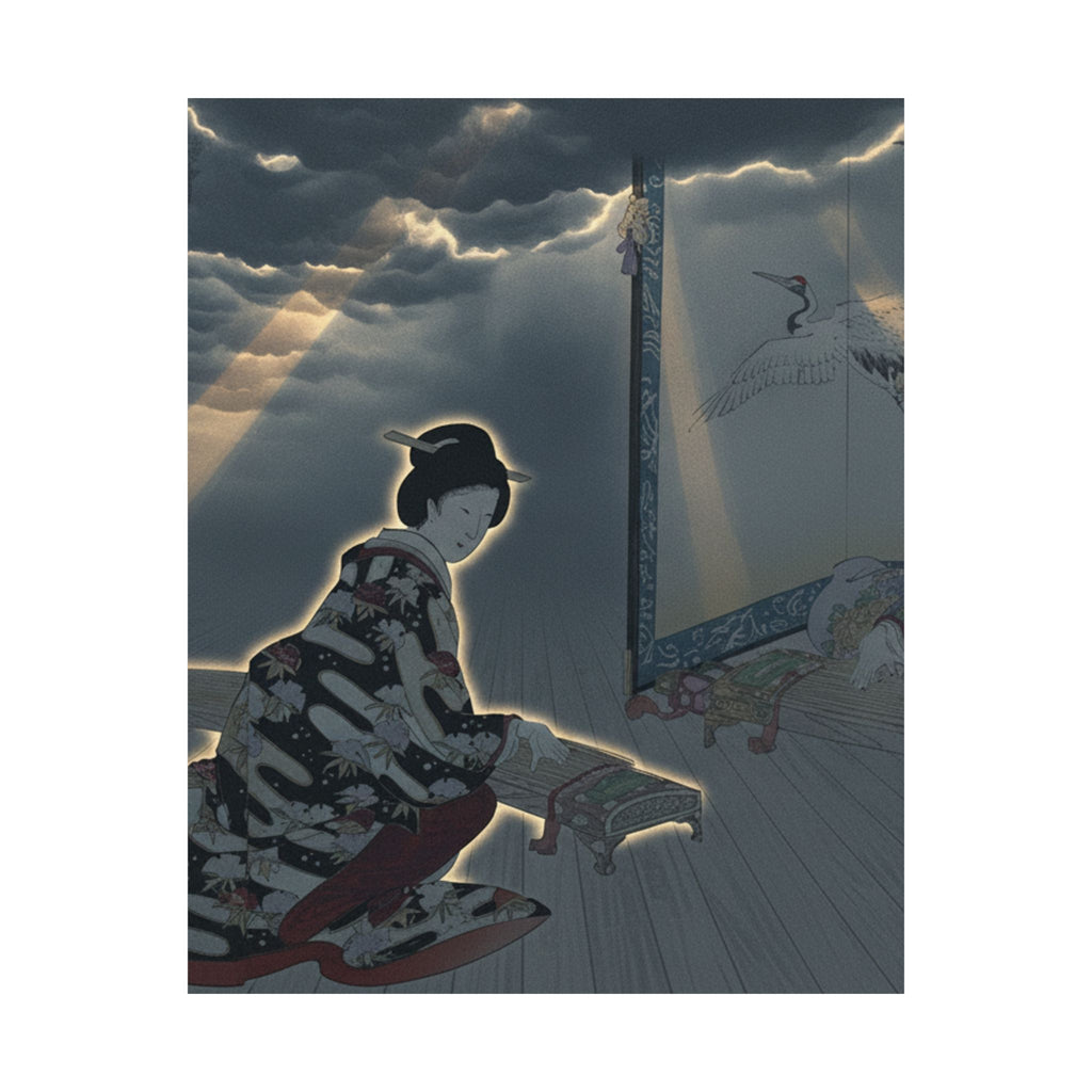Dramatic Storm — Chiyoda Castle (Album Of Women) — Matte Poster