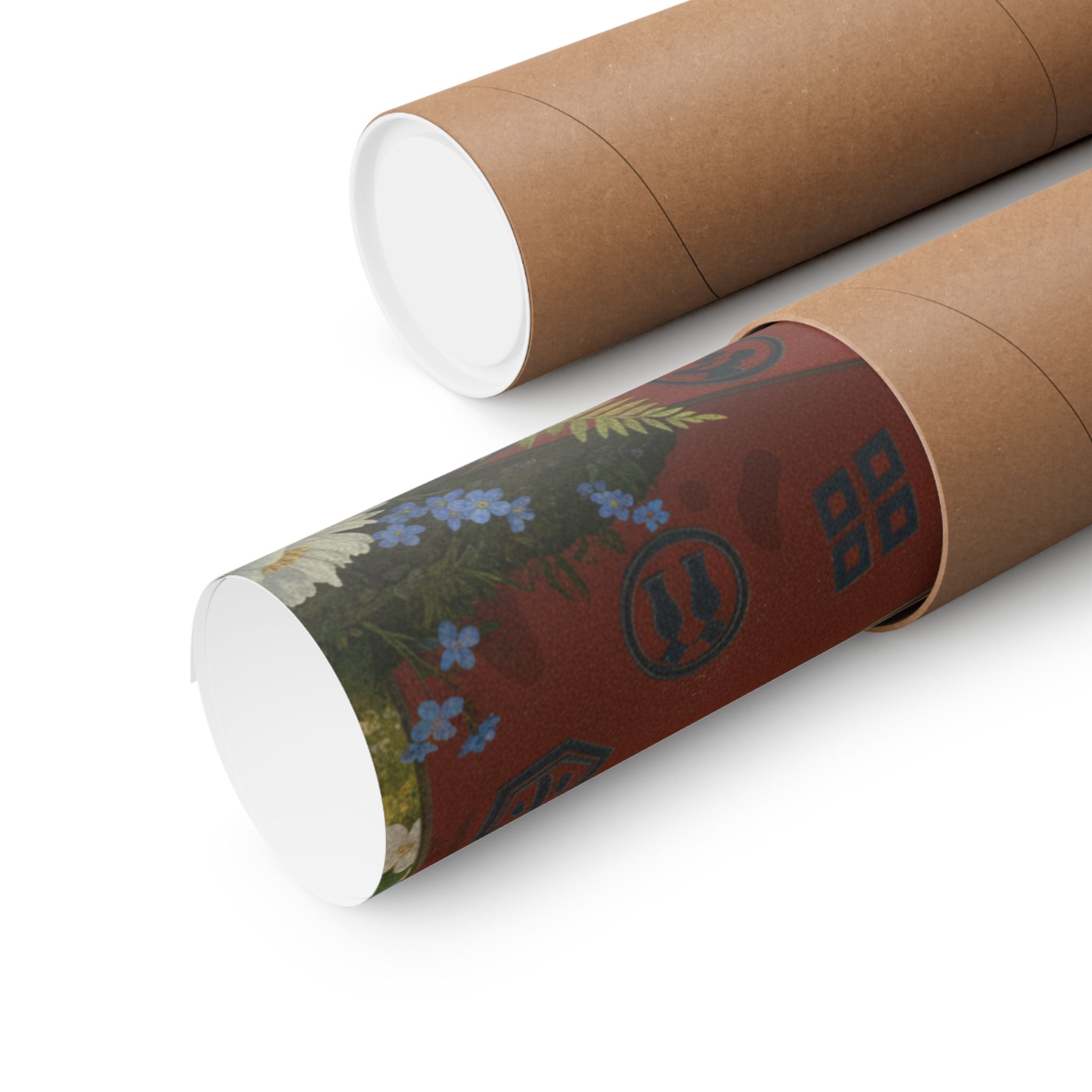 Scenic Nature — Red Lacquer Box And Water-Pot — Matte Poster