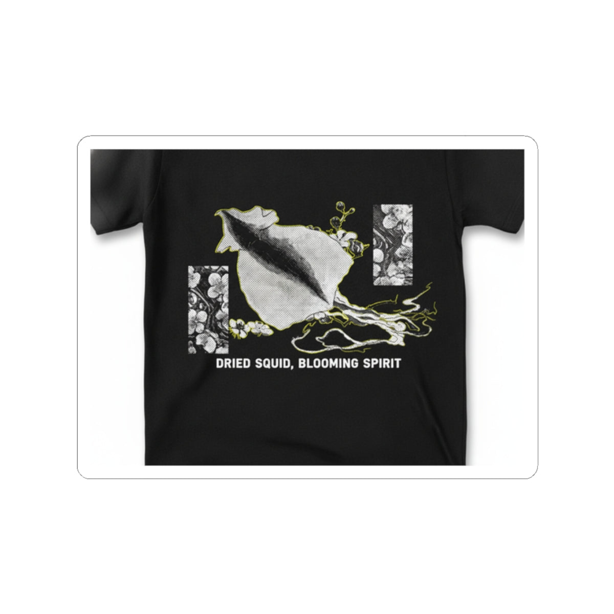 Streetwear Collage — Dried Cuttle-Fish And Plum Blossoms — Kiss-Cut Sticker