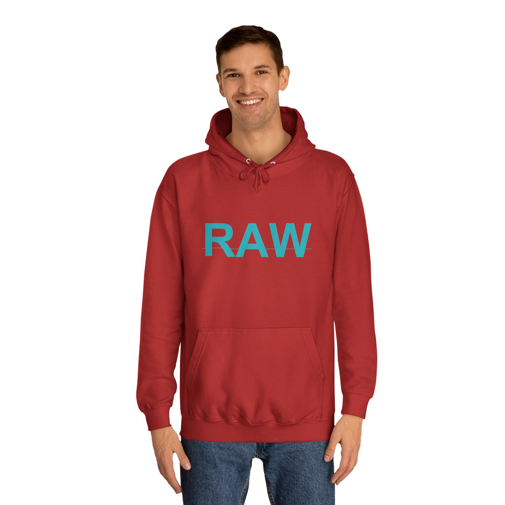 RAW Teal Capital Letter Minimalist Statement Hoodie