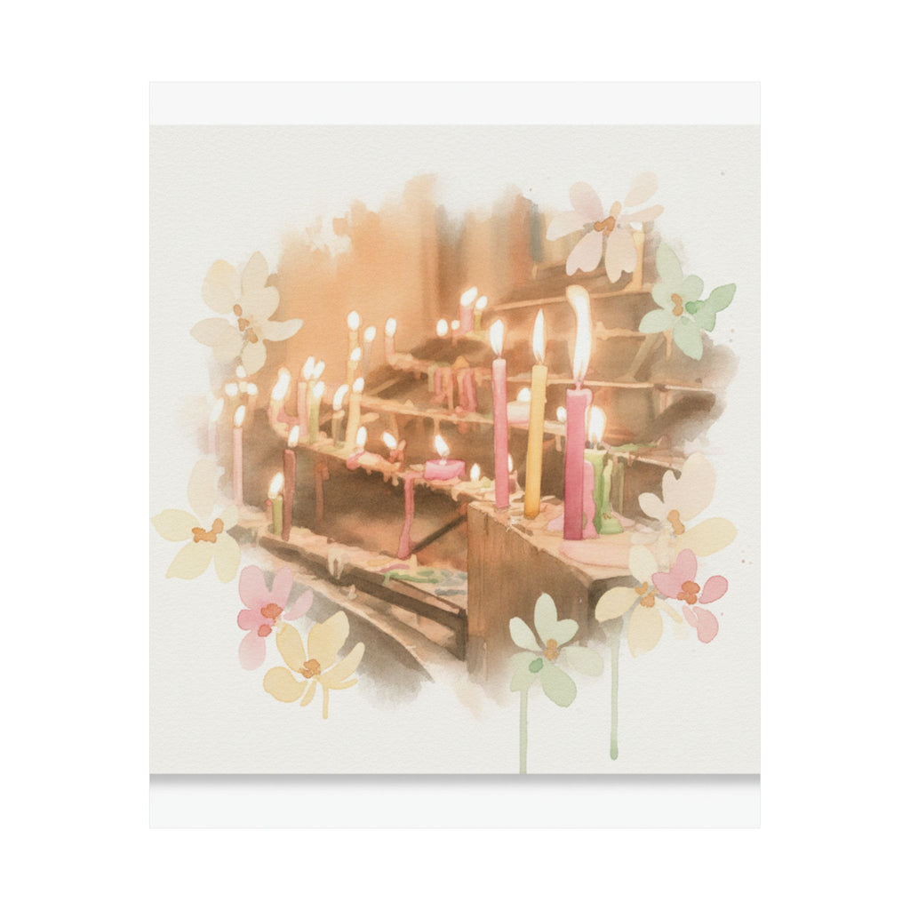 Watercolor — Candle — Matte Poster