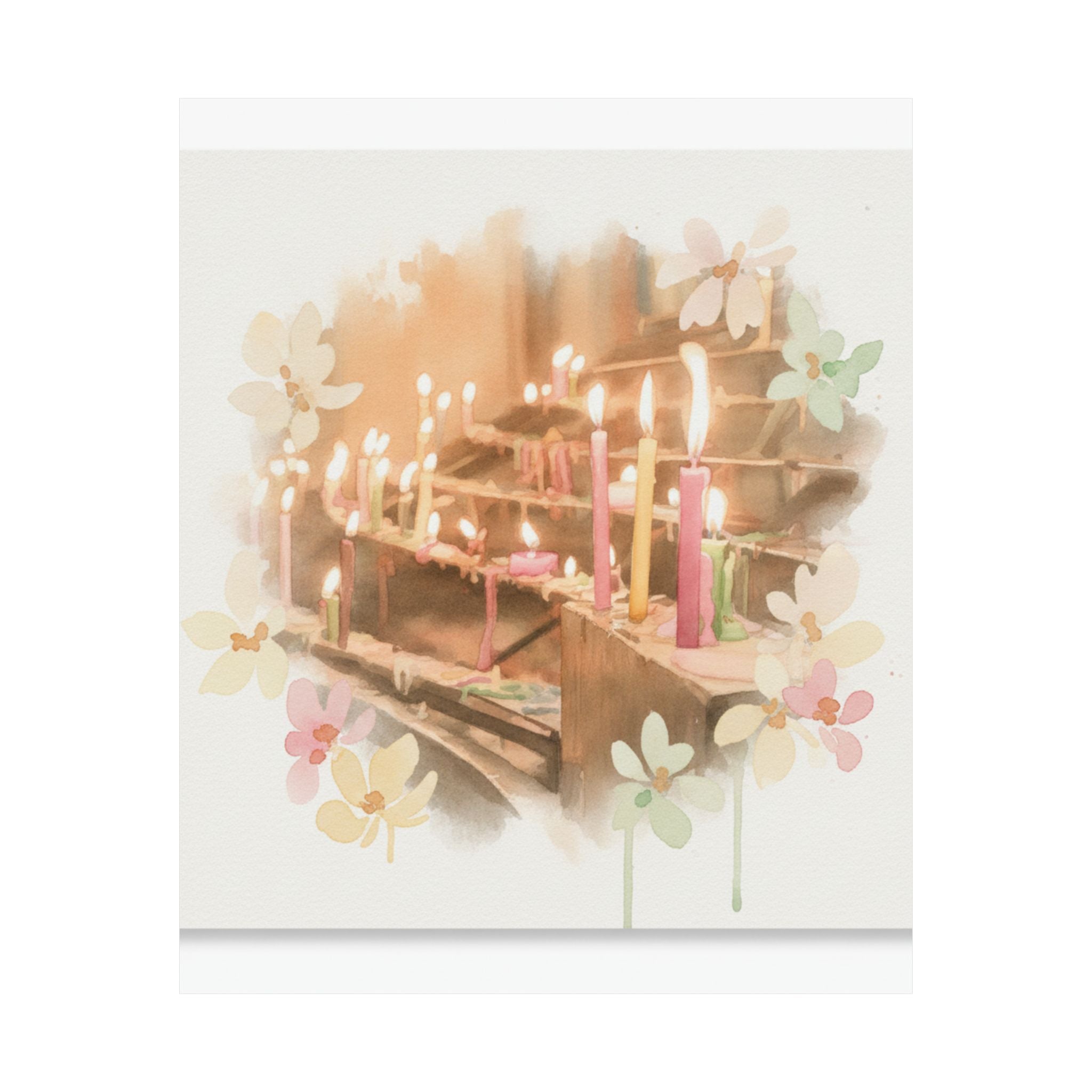 Watercolor — Candle — Matte Poster