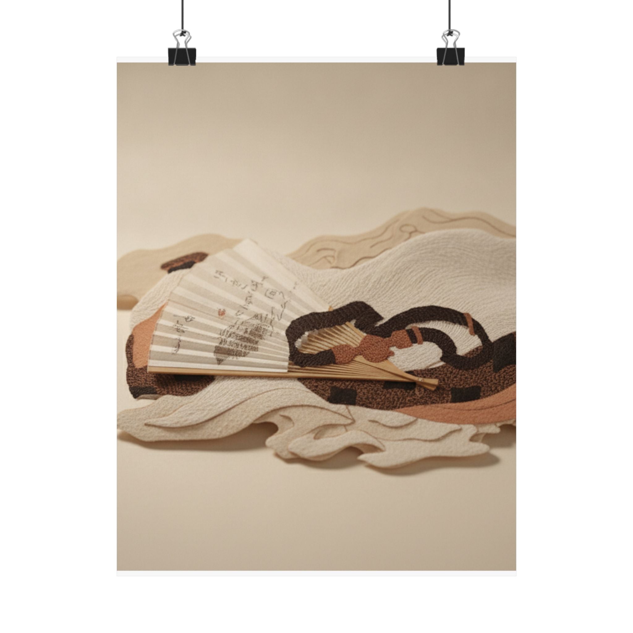 Product Marketing — Belt And Fan On A Piece Of Cloth — Matte Poster