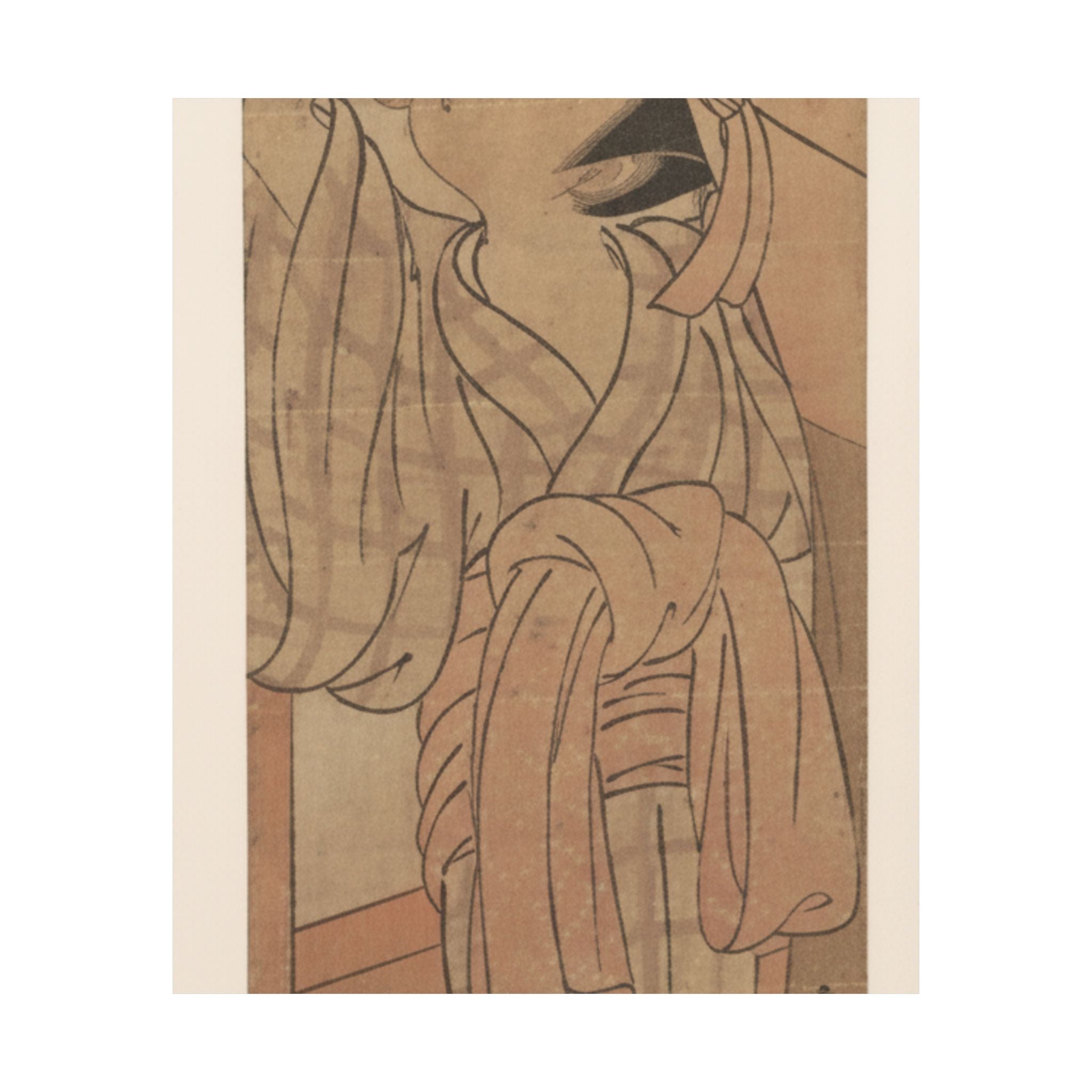 Ecommerce Main — Young Lady Toying With The Tassel Of Her Bed–Net While A Cat Plays At Her Feet — Matte Poster