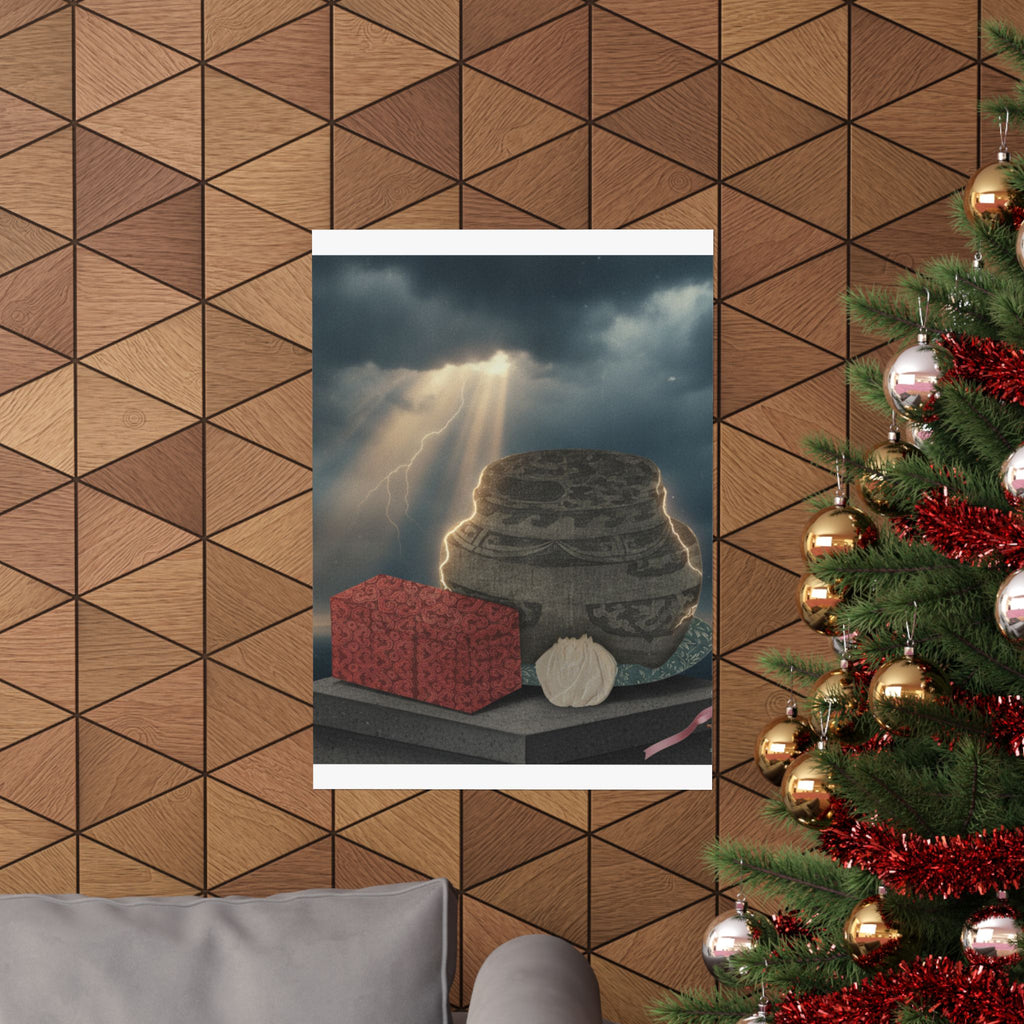 Dramatic Storm — Fire-Holder And Tea-Box — Matte Poster