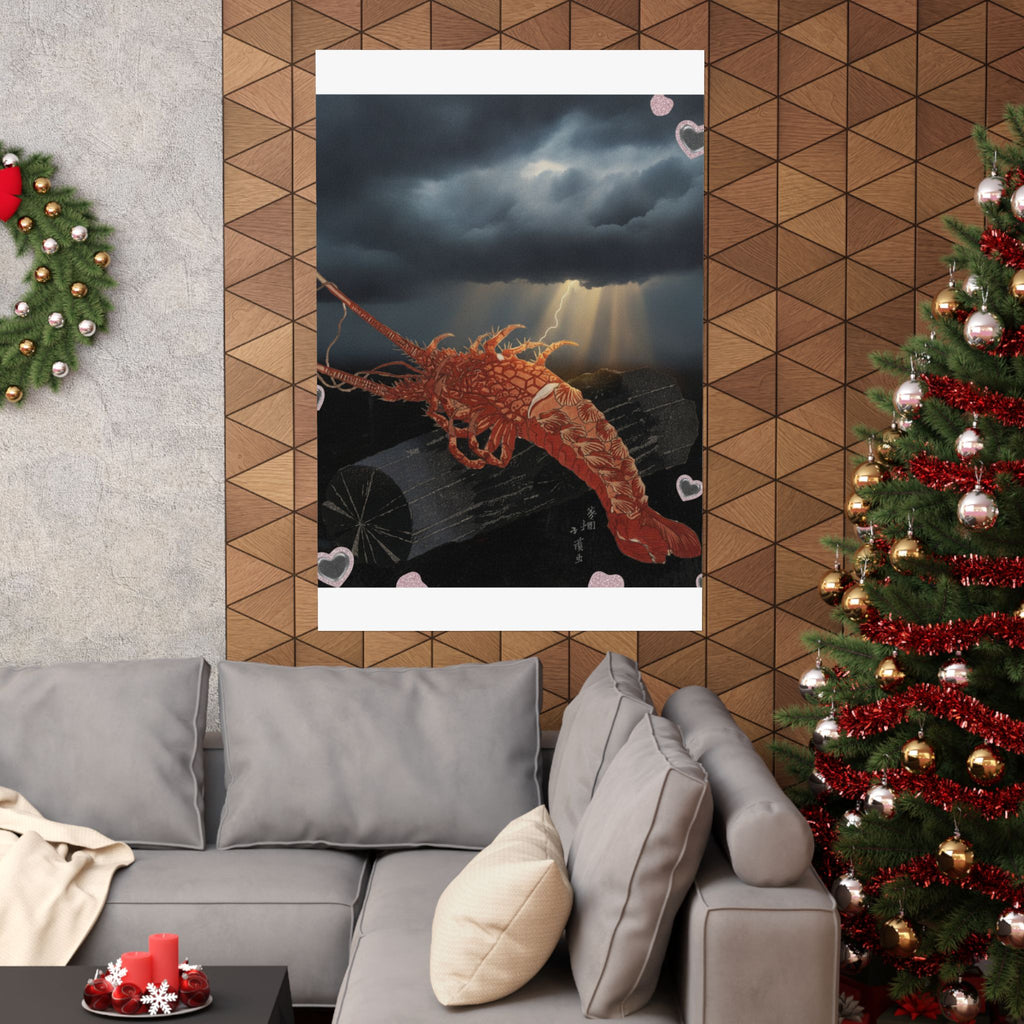 Dramatic Storm — Lobster On A Piece Of Charcoal — Matte Poster