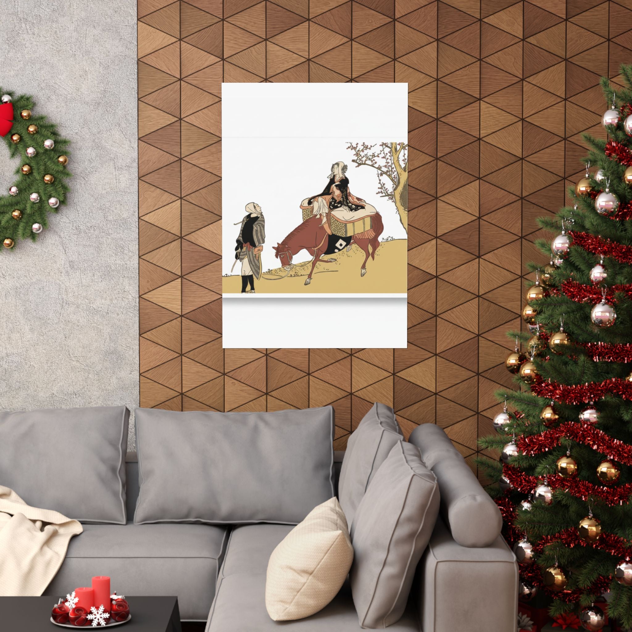 Ecommerce Main — Version Of Legend Of Michizane: Woman Riding Ox Which A Man Is Leading — Matte Poster