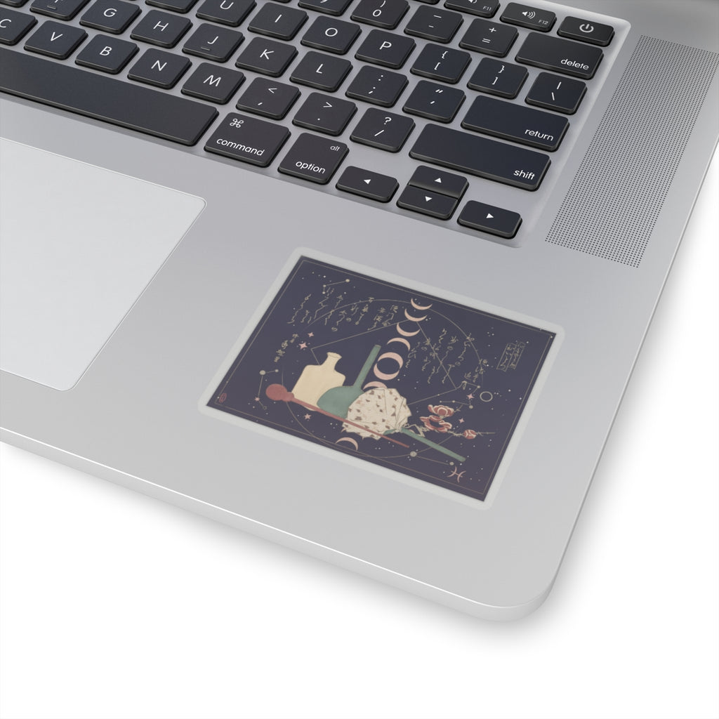 Celestial — Glass-Wares With Plum Blossoms — Kiss-Cut Sticker