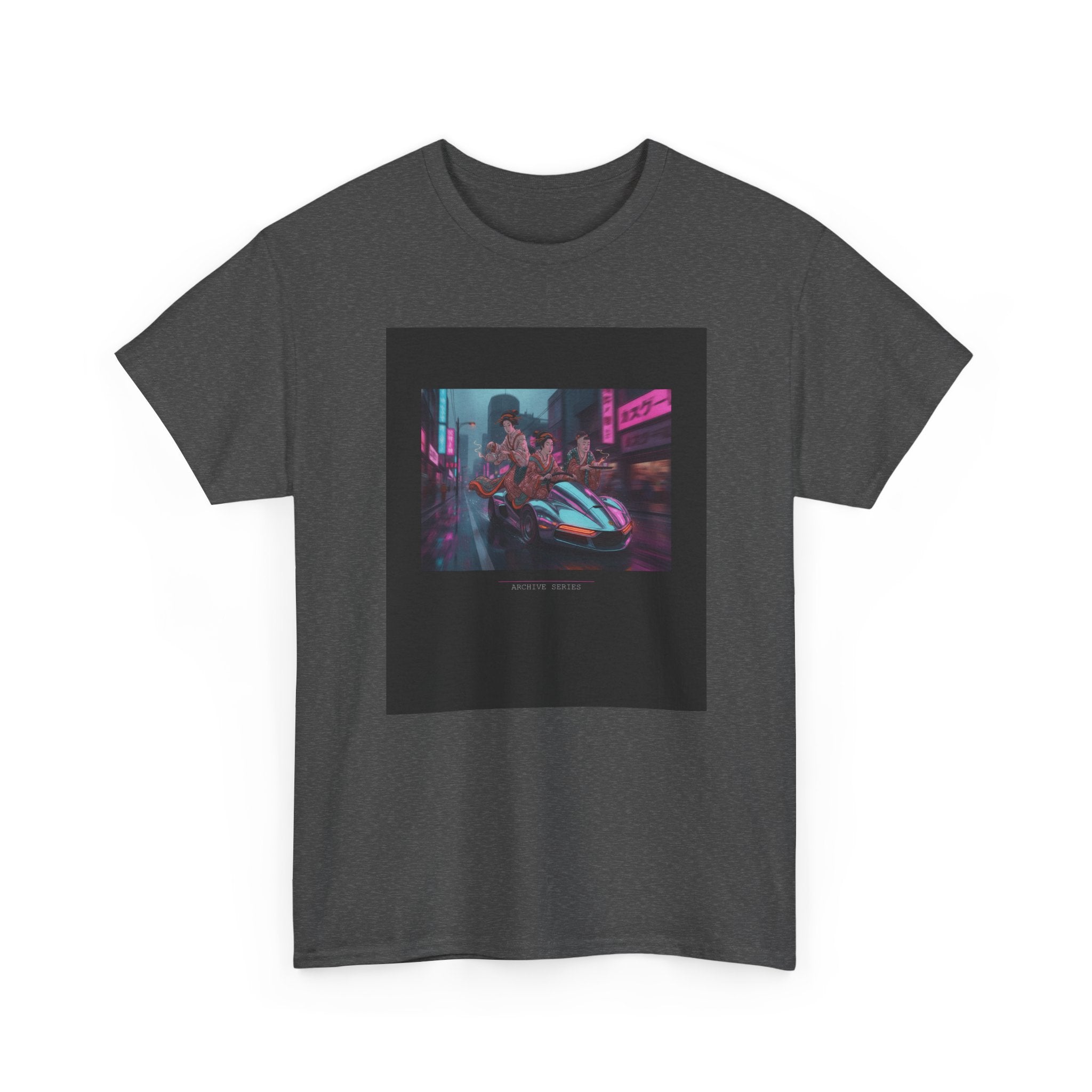 Neon Cyberpunk Supercar Night Street Graphic Tee