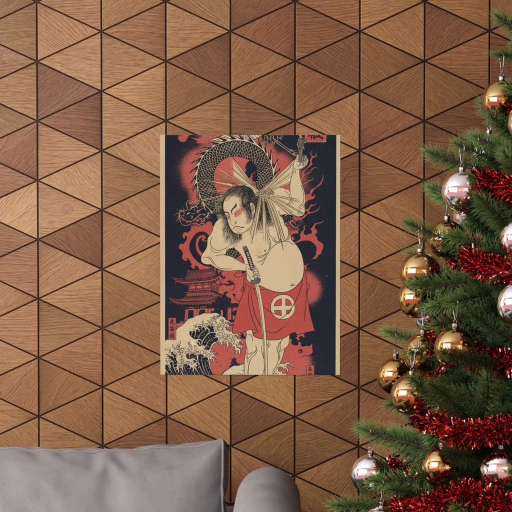 Japanese Street — The Third Otani Hiroji As A Man Clothed Only With A Red Apron — Matte Poster