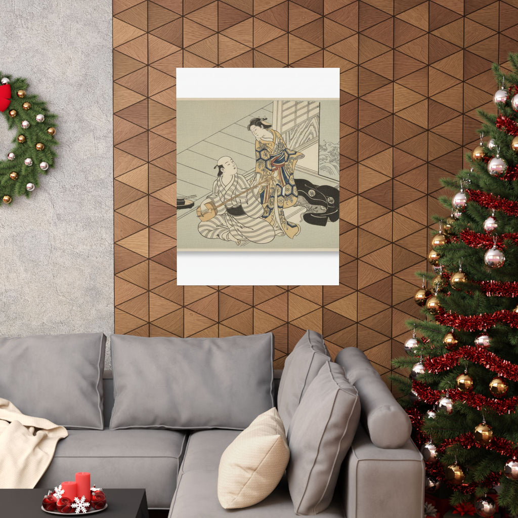 Ecommerce Main — Lady Interrupting Her Lover, Who Is Playing The Shamisen — Matte Poster