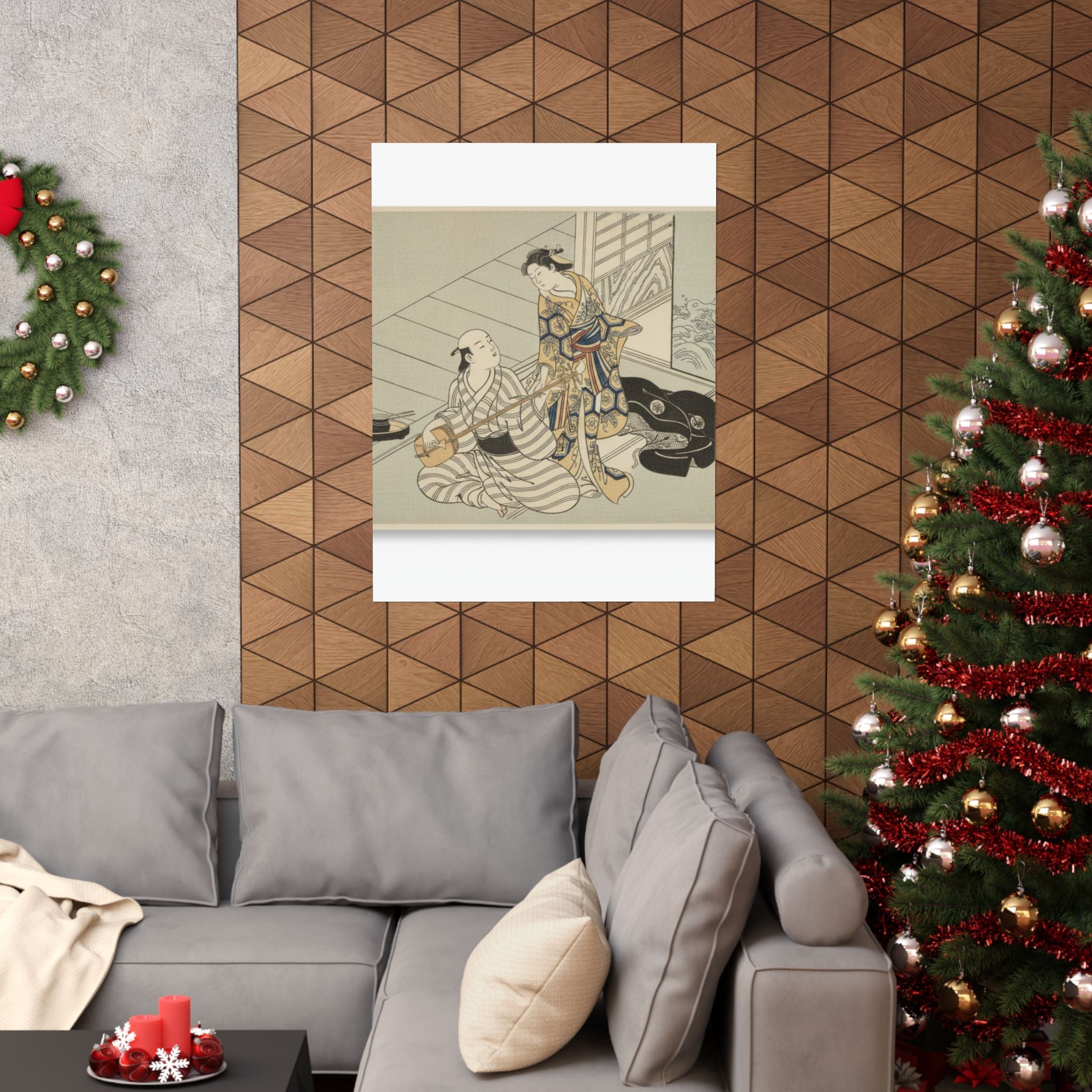 Ecommerce Main — Lady Interrupting Her Lover, Who Is Playing The Shamisen — Matte Poster