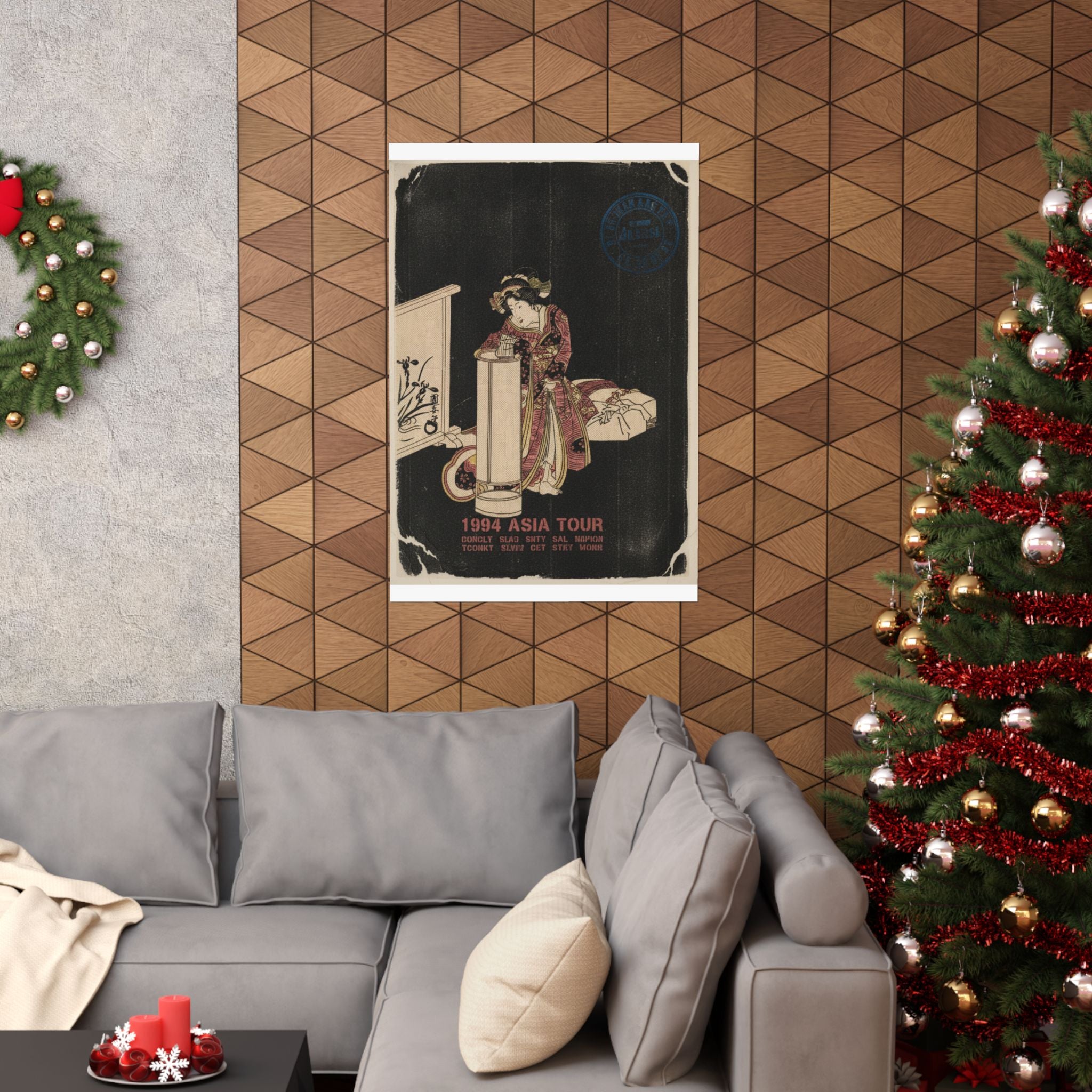 Vintage Bootleg — Young Woman Leaning Over A Tall Lamp — Matte Poster