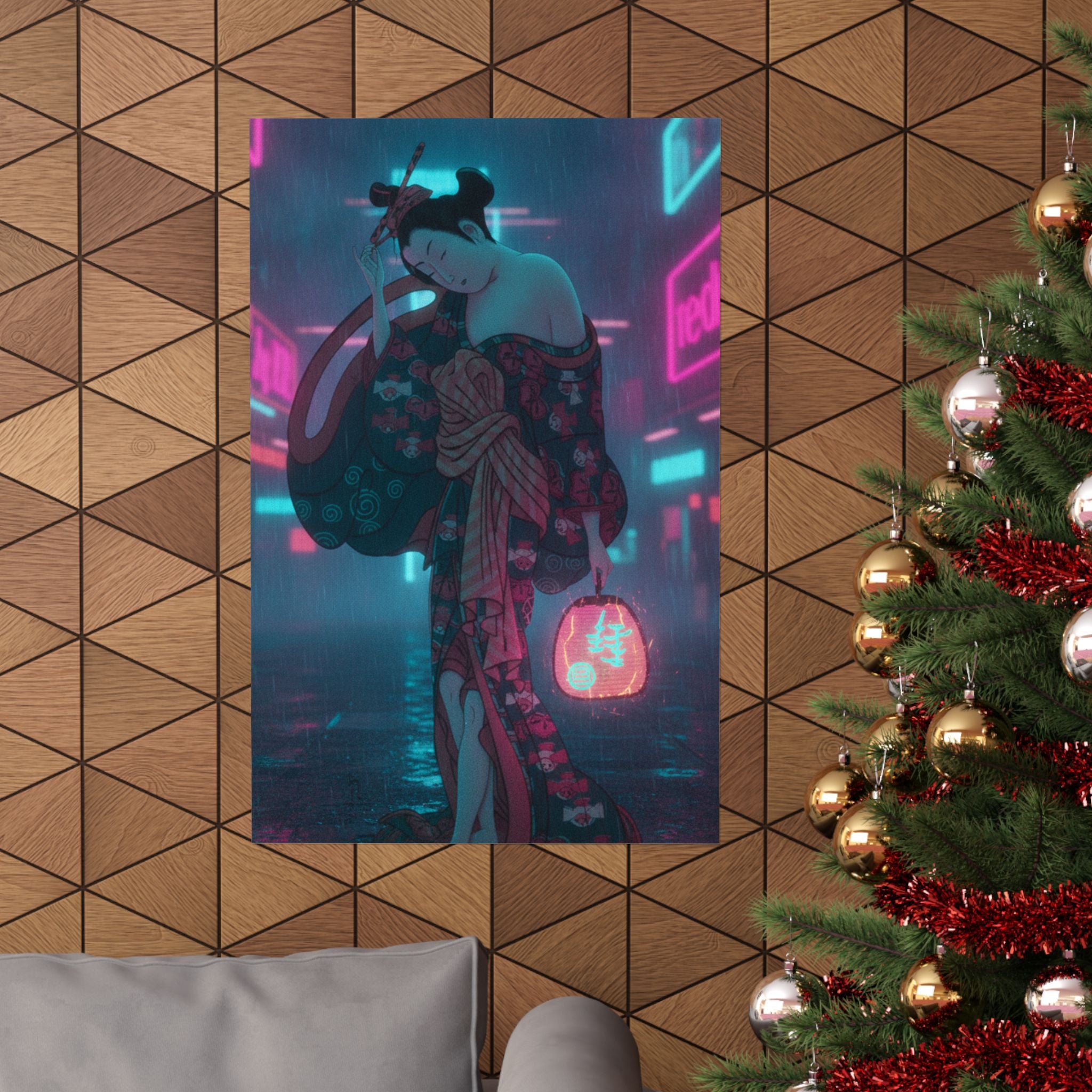 Neon Noir — Summer Willow In The Breeze — Matte Poster