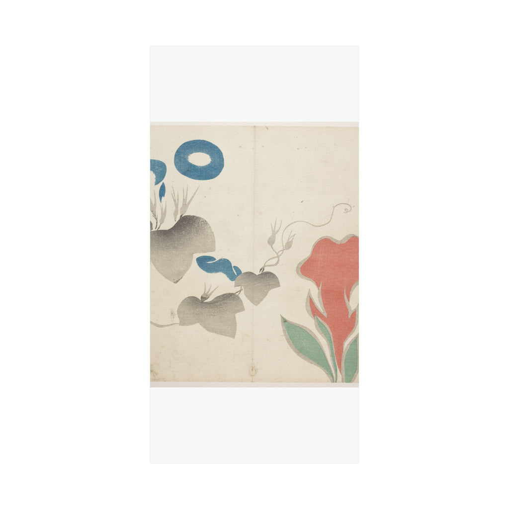 Watercolor — Design Of Morning–Glory And Other Flowers — Matte Poster