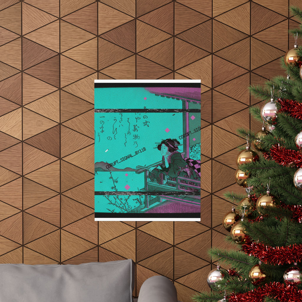 Glitch Culture — Courtesan Leaning On The Railing Of A Veranda — Matte Poster