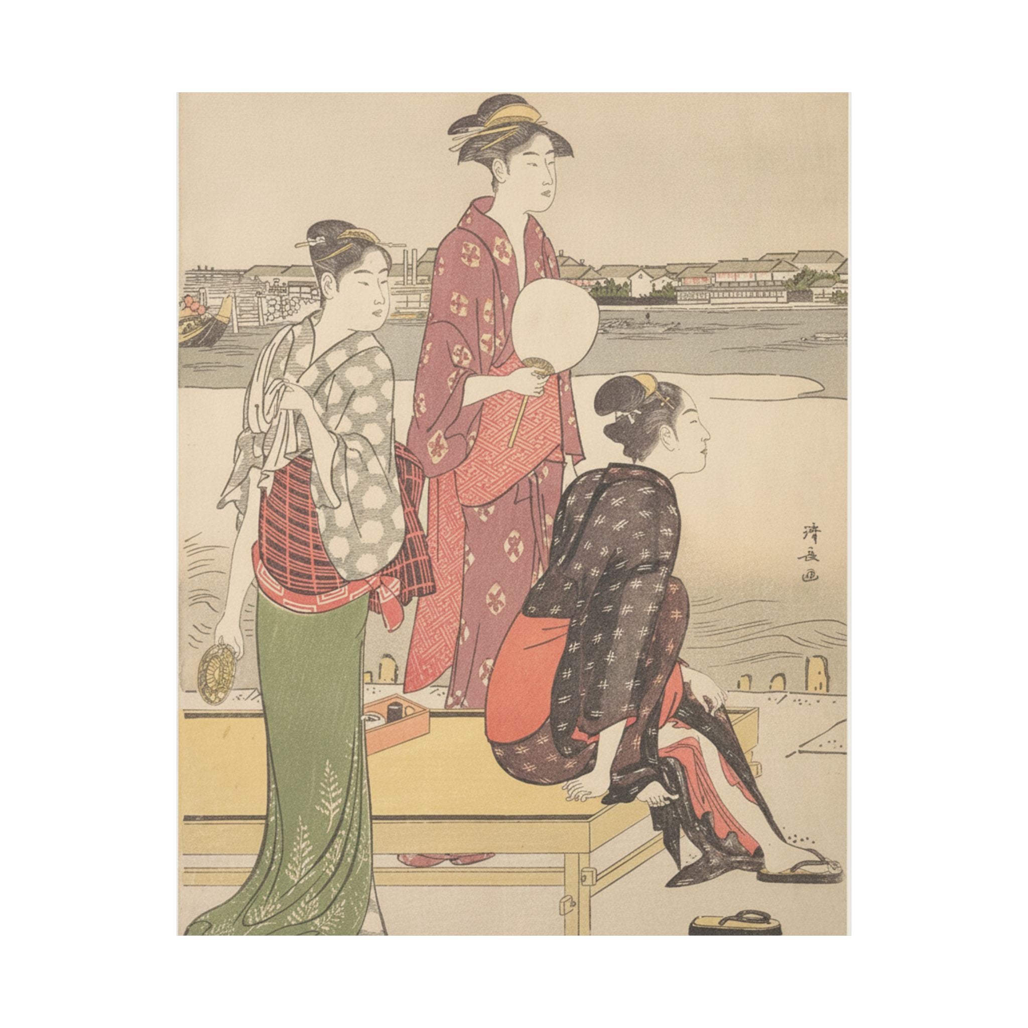 Watercolor — Evening On The Banks Of The Sumida River — Matte Poster