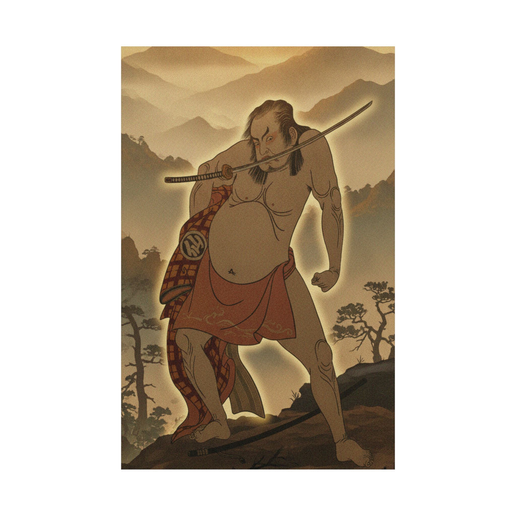Scenic Nature — The Second Nakamura Sukegoro As A Man Entirely Nude Save For Loin Cloth — Matte Poster