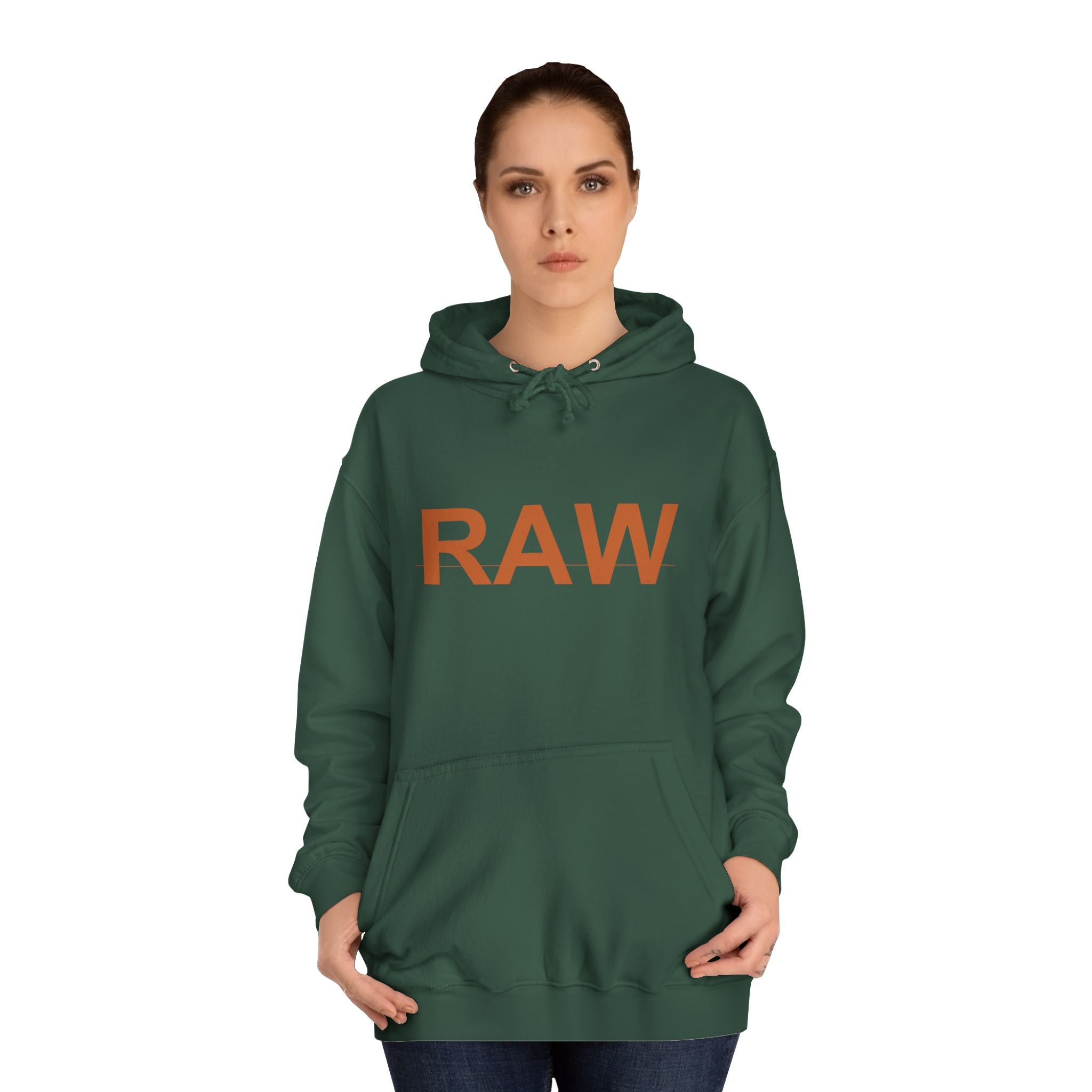RAW Rust Block Letter Statement Pullover Hoodie