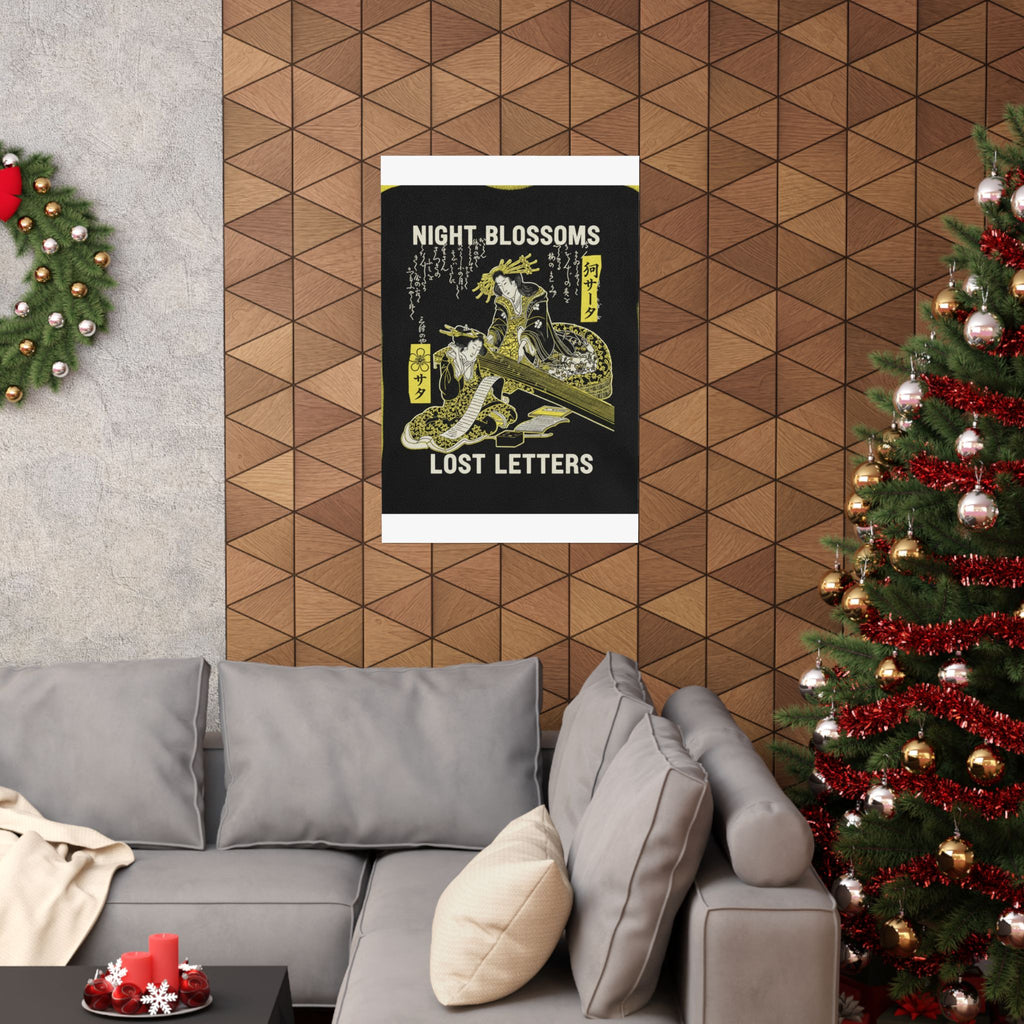 Streetwear Collage — Two Courtesans, One Playing A Koto (Harp) And The Other Reading A Letter — Matte Poster