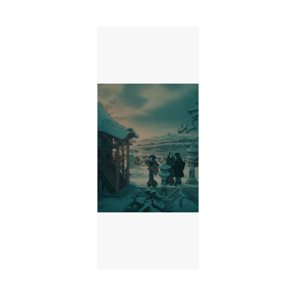 Cinematic — Snow Scene With Figures Outside A Temple — Matte Poster