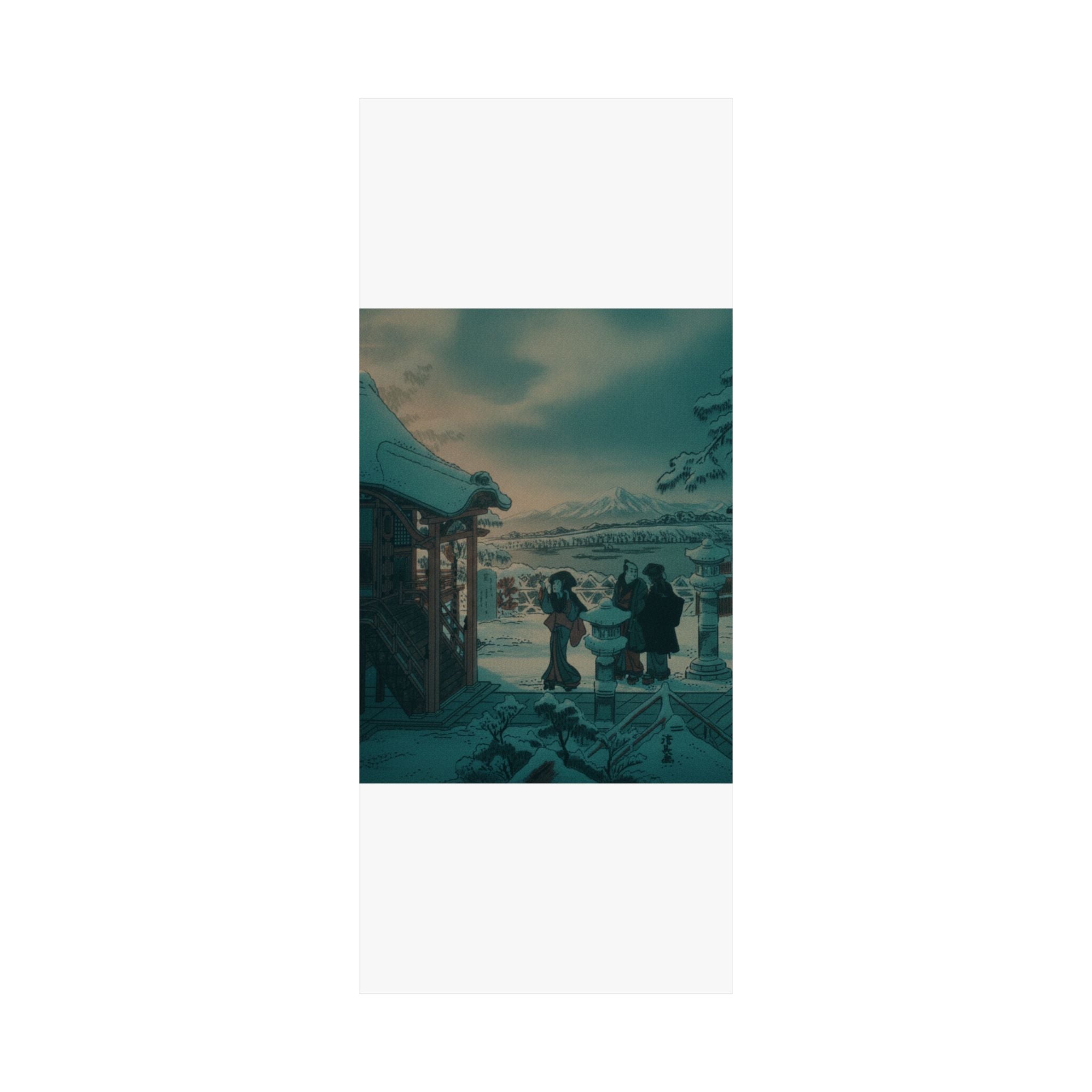 Cinematic — Snow Scene With Figures Outside A Temple — Matte Poster