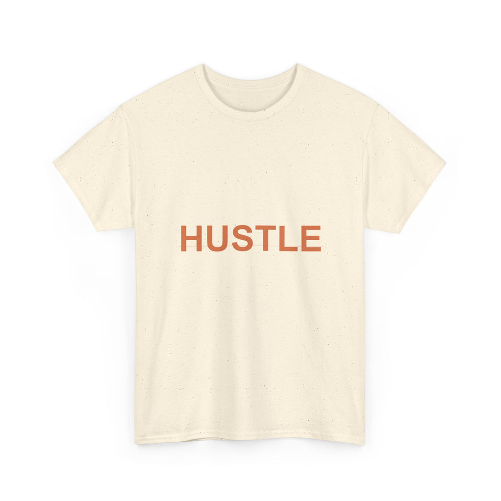 HUSTLE Bold Burnt-Orange Minimal Typography Tee