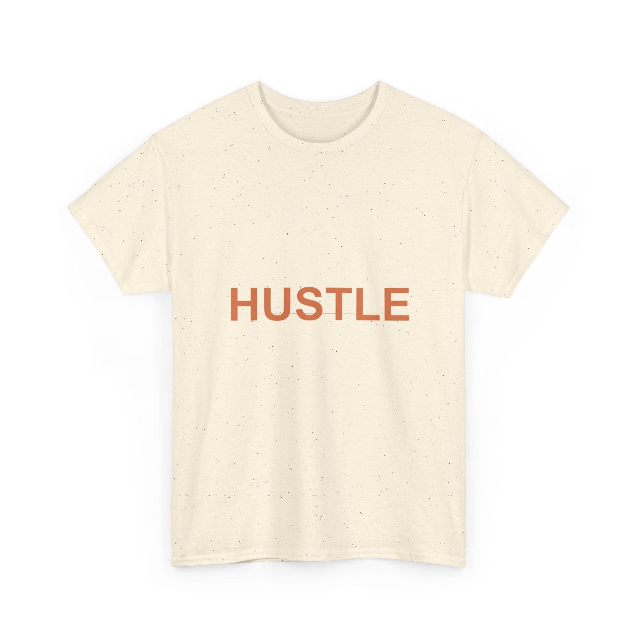HUSTLE Bold Burnt-Orange Minimal Typography Tee