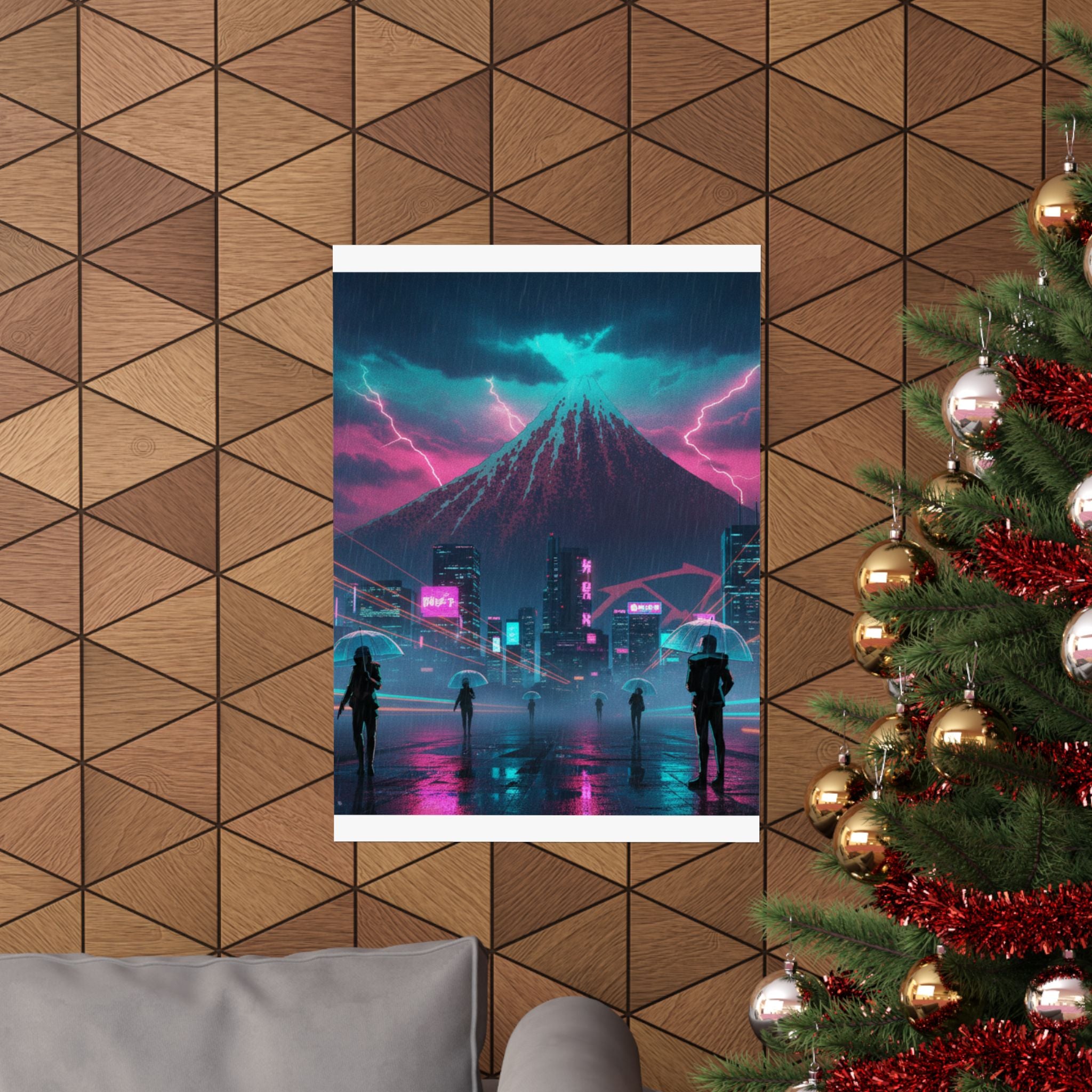 Neon Noir — Storm Below Mount Fuji (Sanka No Haku U), From The Series Thirty-Six Views Of Mo — Matte Poster