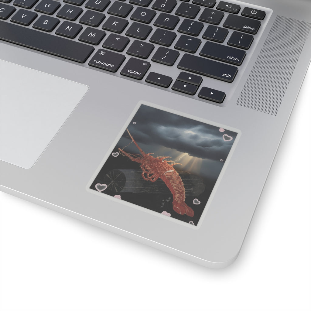 Dramatic Storm — Lobster On A Piece Of Charcoal — Kiss-Cut Sticker