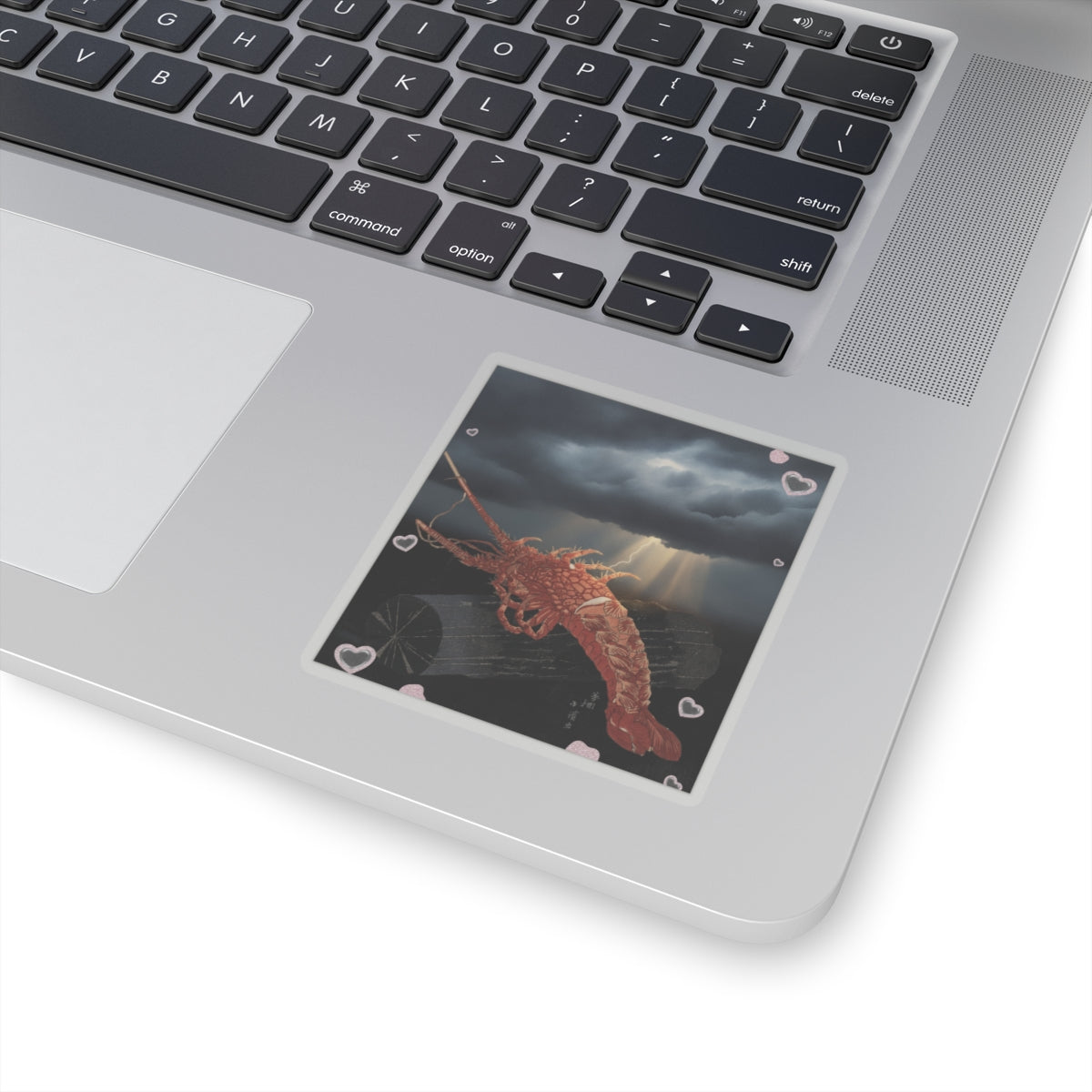 Dramatic Storm — Lobster On A Piece Of Charcoal — Kiss-Cut Sticker
