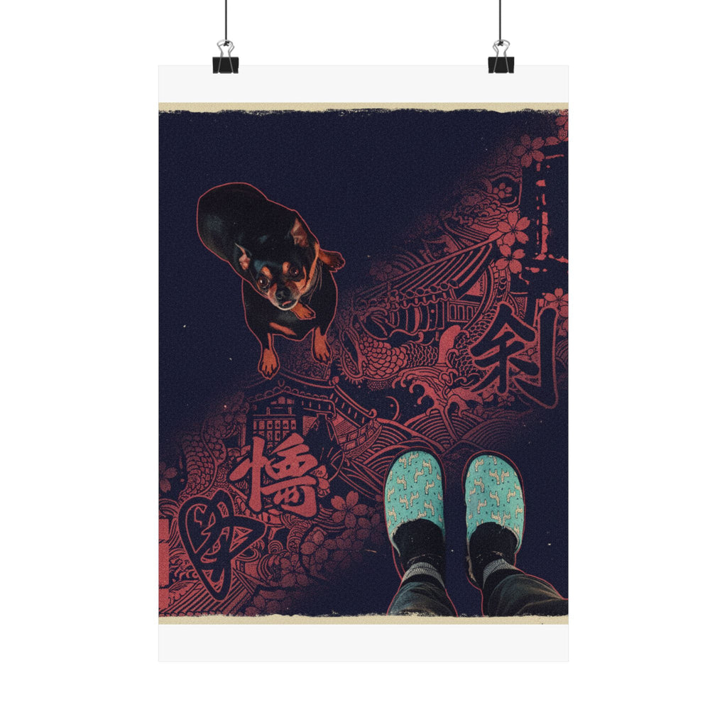 Japanese Street — Dog — Matte Poster