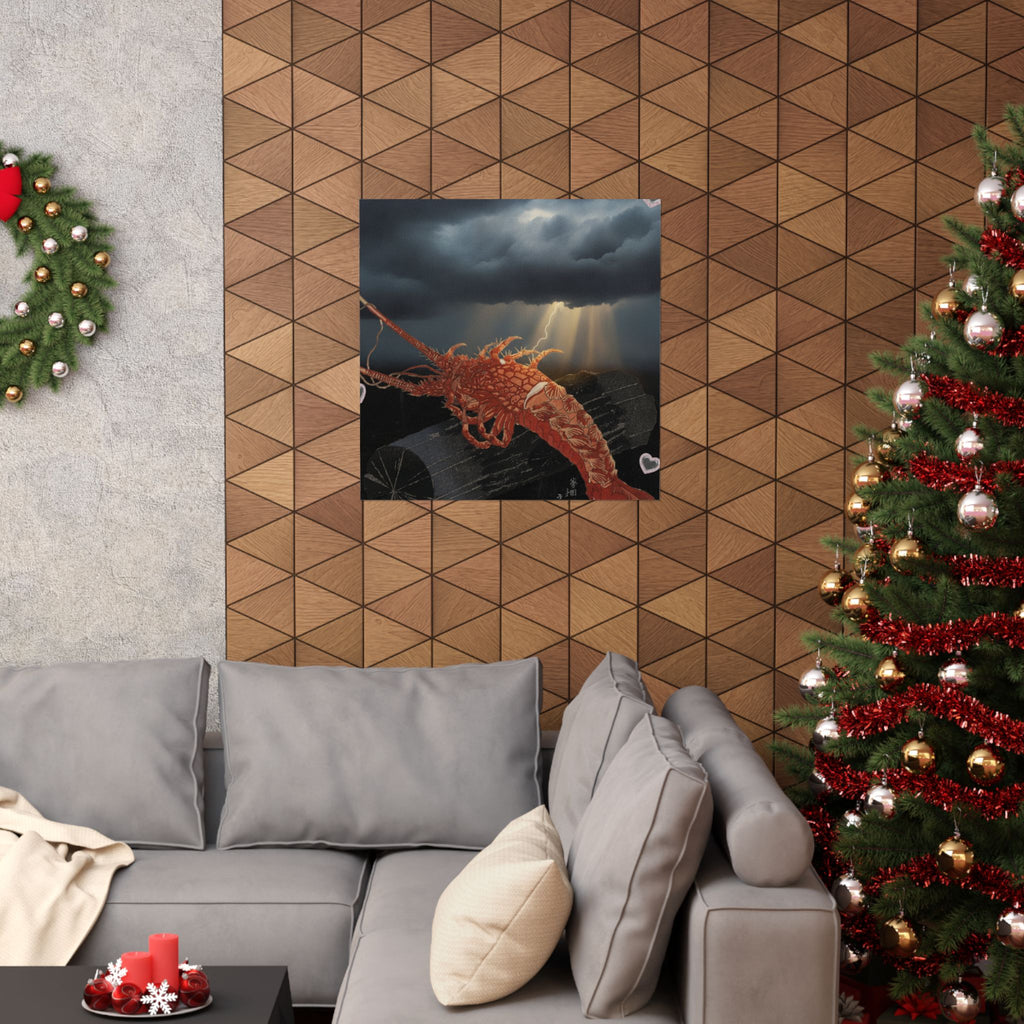 Dramatic Storm — Lobster On A Piece Of Charcoal — Matte Poster