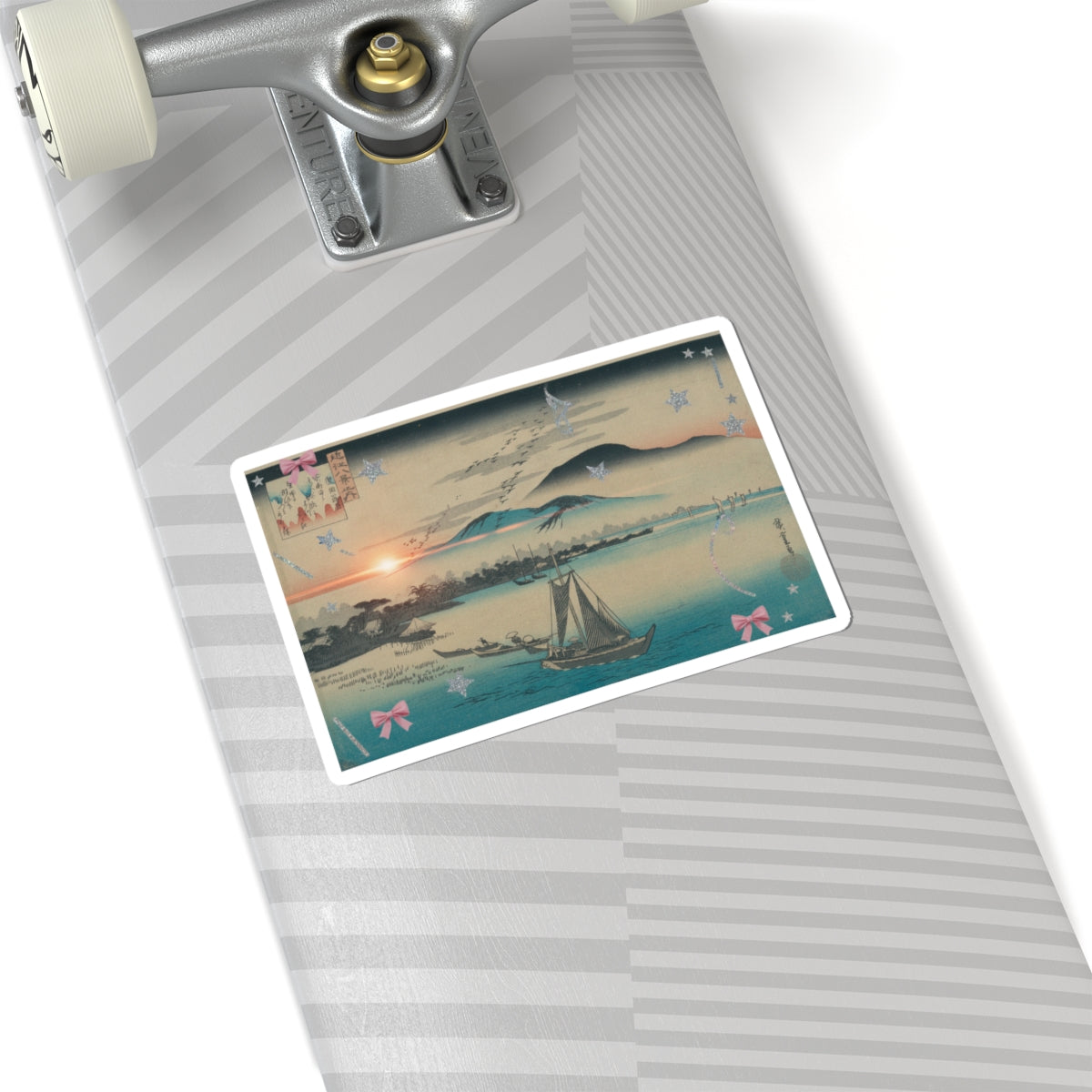 Cinematic — Geese Flying Down To Katada — Kiss-Cut Sticker