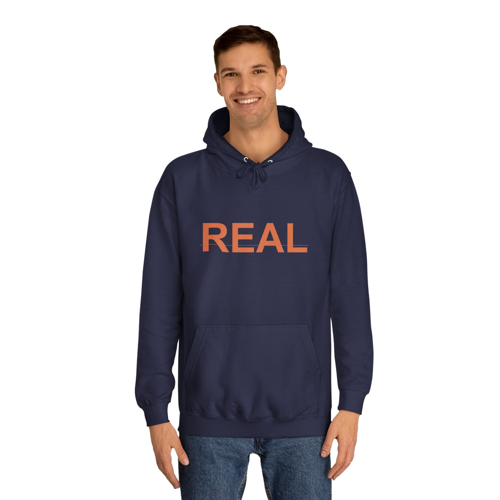 REAL Bold Burnt-Orange Minimal Typography Hoodie