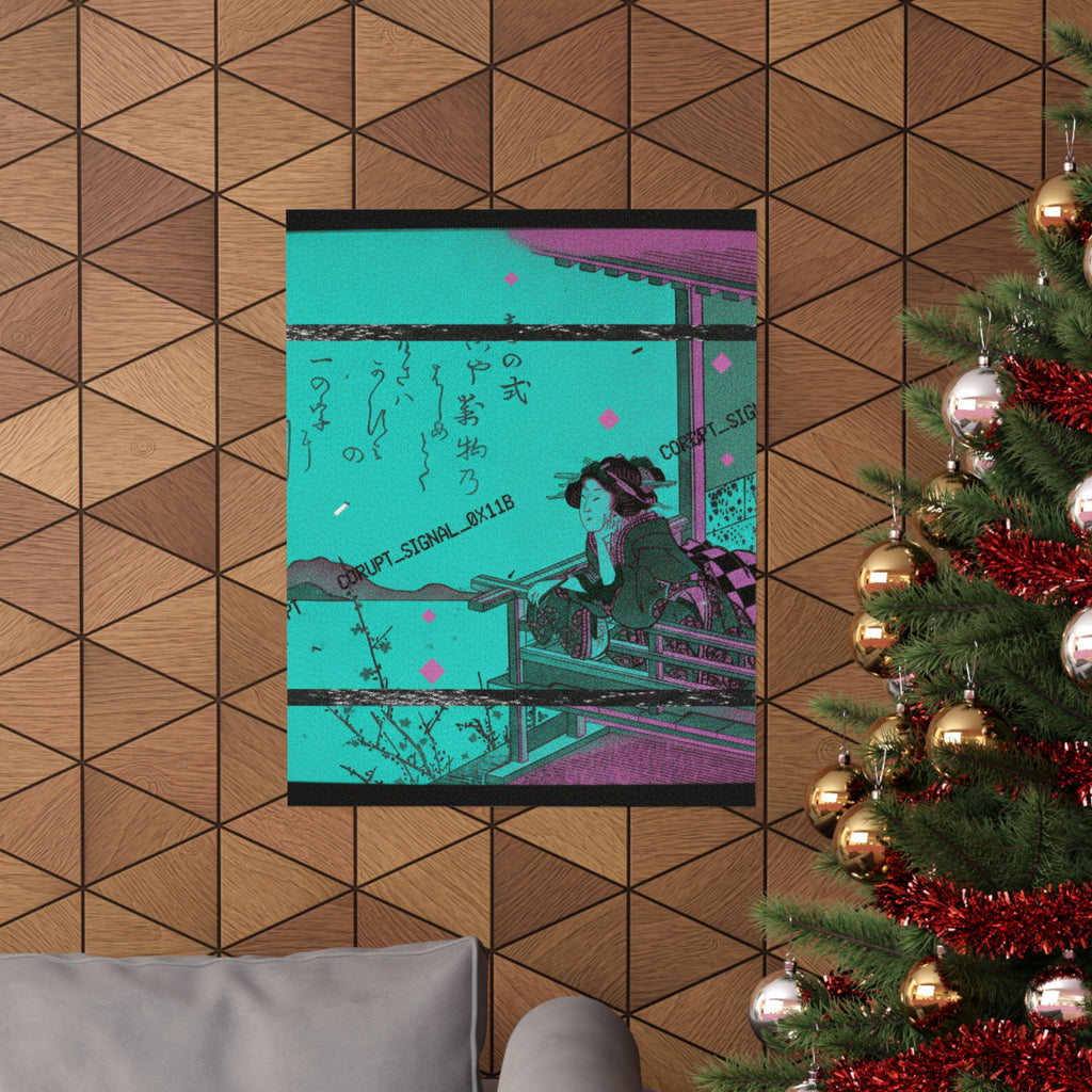 Glitch Culture — Courtesan Leaning On The Railing Of A Veranda — Matte Poster