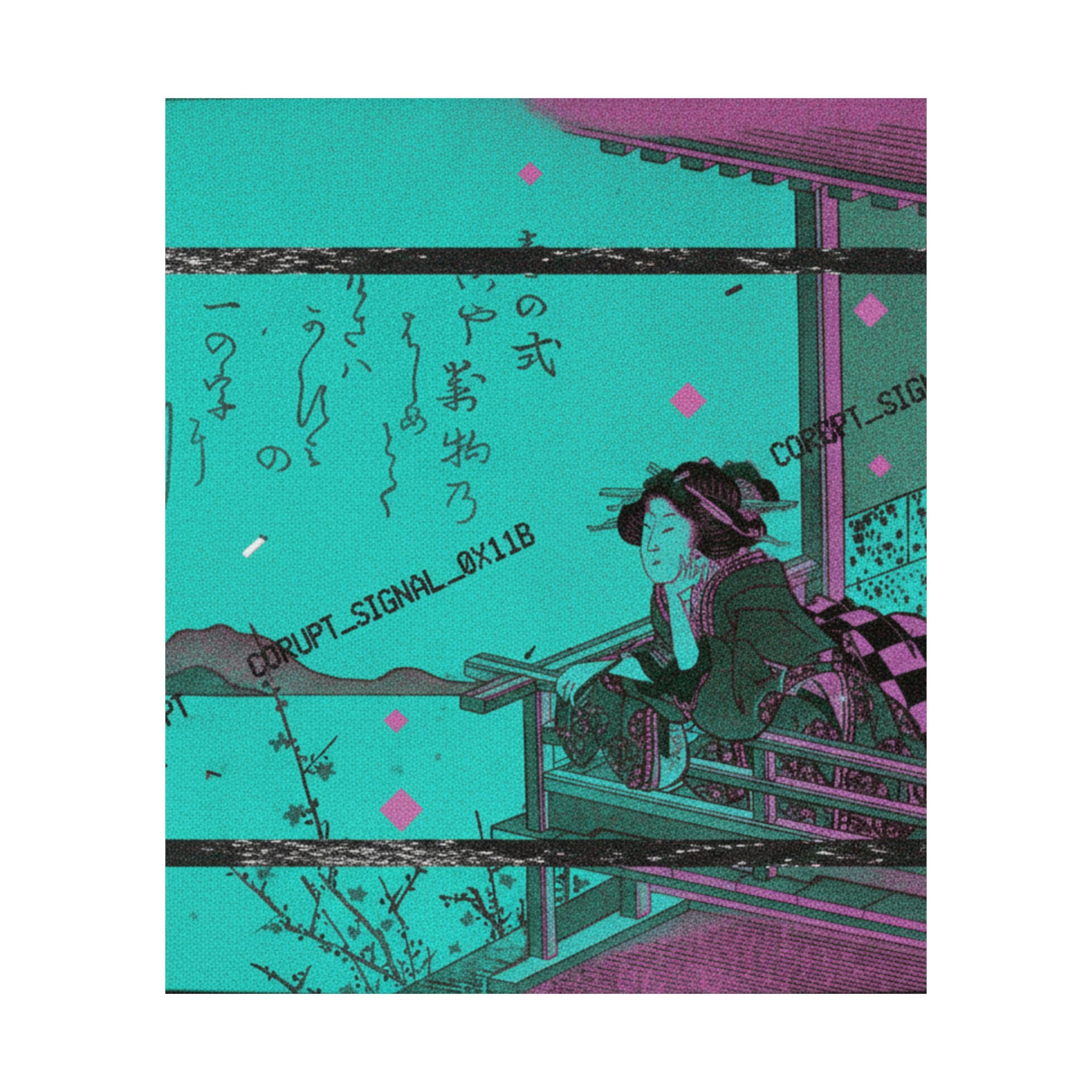 Glitch Culture — Courtesan Leaning On The Railing Of A Veranda — Matte Poster