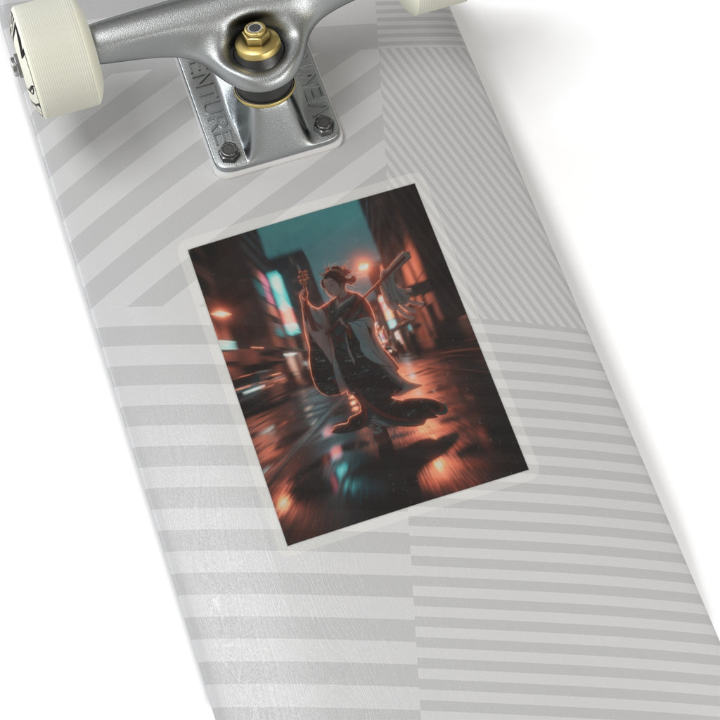 Fast Furious — Girl On Balcony Above Stone Stairway — Kiss-Cut Sticker