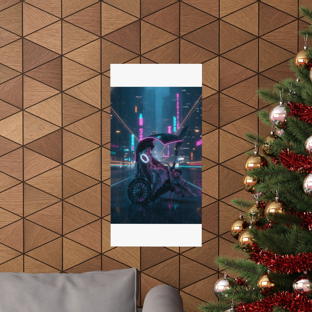 Neon Noir — Lady In A Chariot — Matte Poster