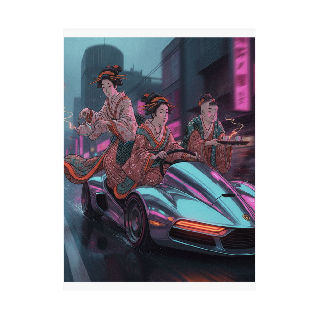 Fast Furious — Two Young Ladies Having Tea Attended By Elderly Servant — Matte Poster