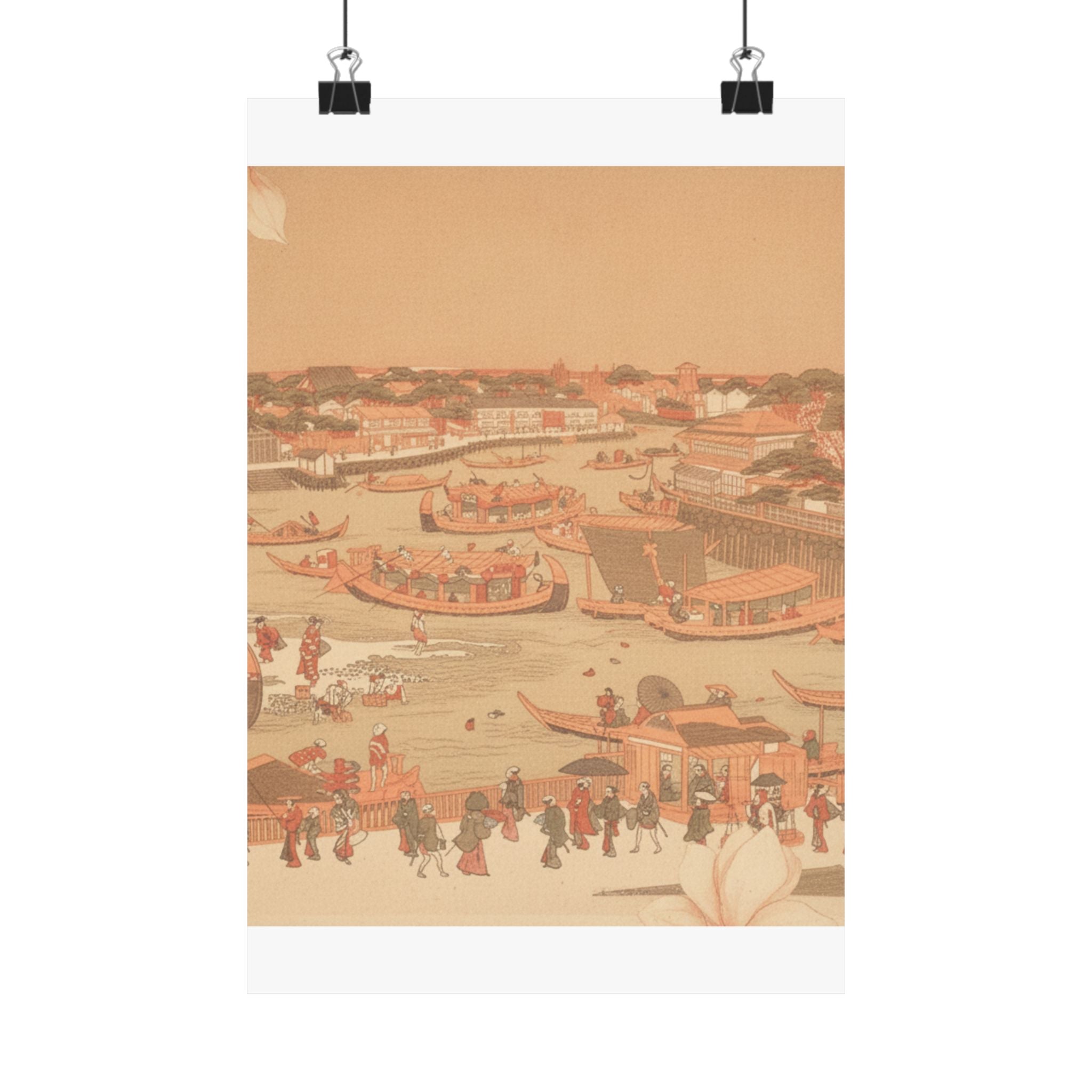 Southern Sunset — New Great Bridge At Naka Zu In Edo — Matte Poster