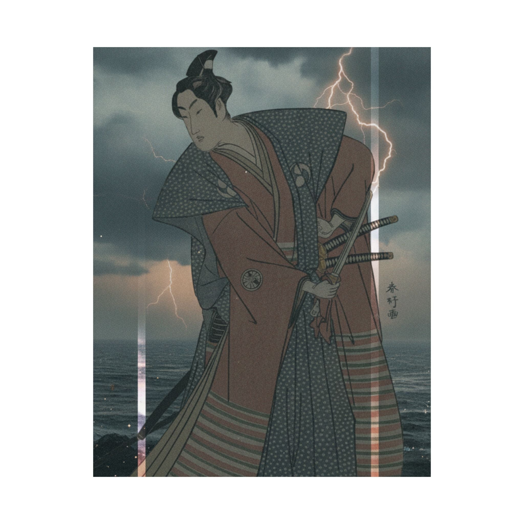Dramatic Storm — The Third Segawa Kikunojo In The Role Of Oboshi Rikiya — Matte Poster