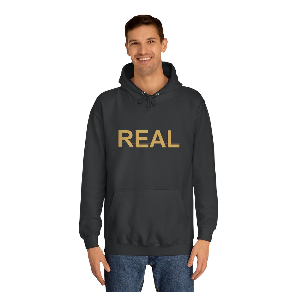 REAL Gold Block Letter Minimalist Statement Hoodie