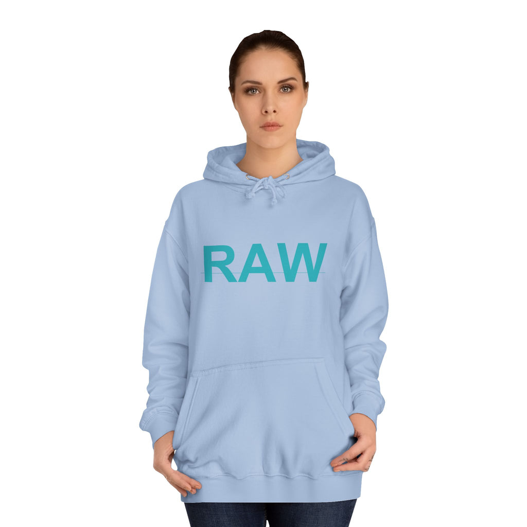 RAW Teal Capital Letter Minimalist Statement Hoodie