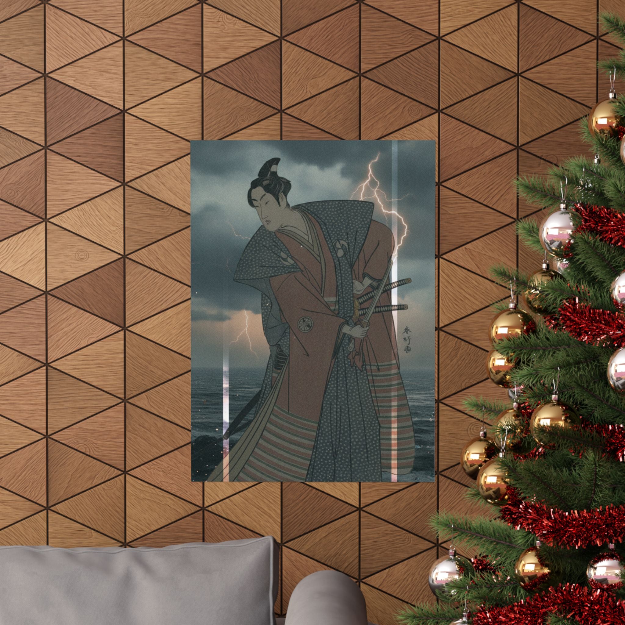 Dramatic Storm — The Third Segawa Kikunojo In The Role Of Oboshi Rikiya — Matte Poster