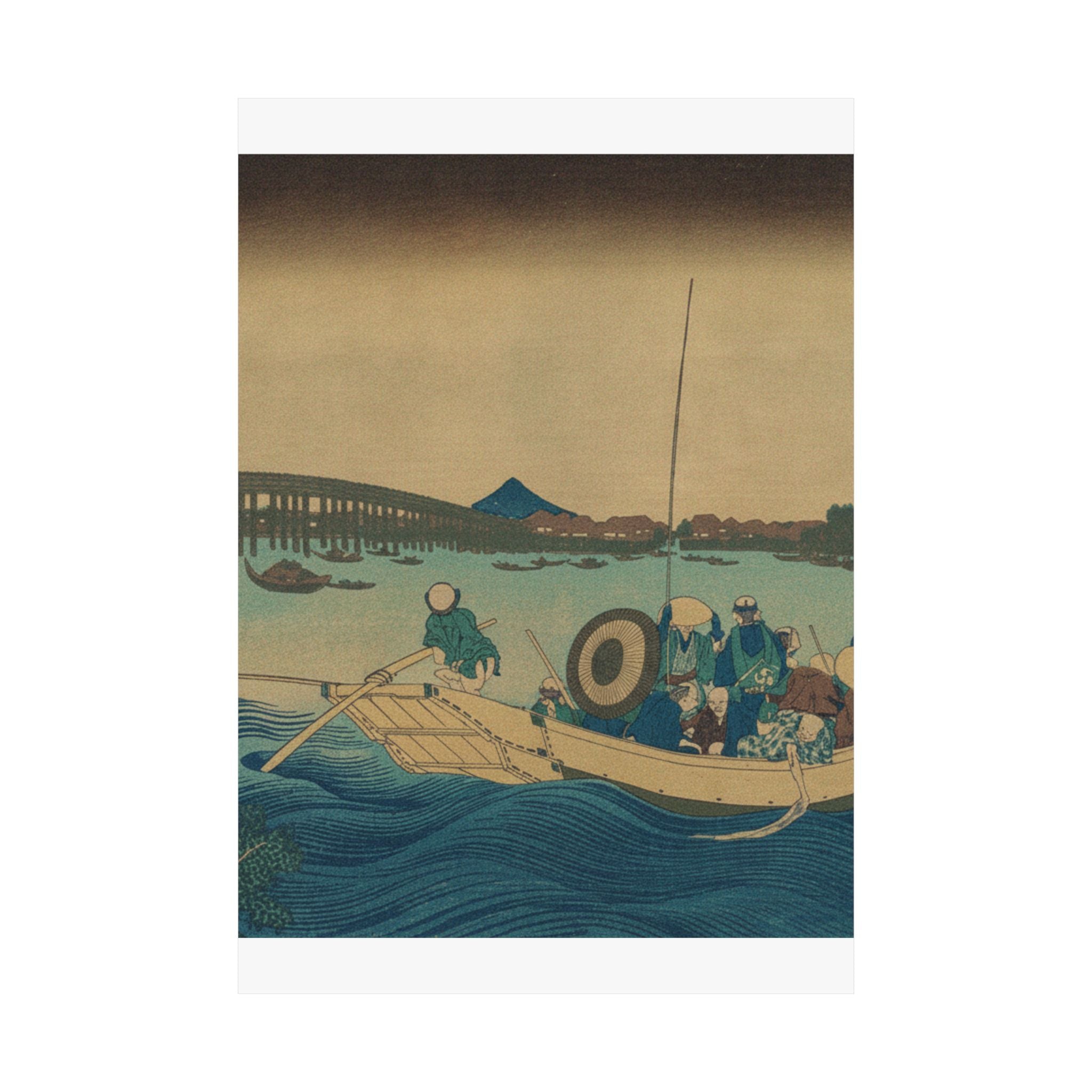 Cinematic — Viewing The Sunset Over Ryōgoku Bridge From The Onmayagashi Embankment (Onmayaga — Matte Poster