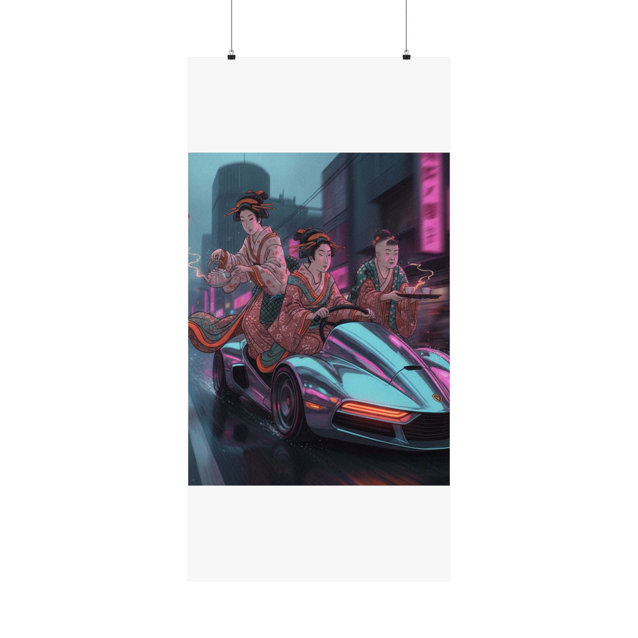 Fast Furious — Two Young Ladies Having Tea Attended By Elderly Servant — Matte Poster